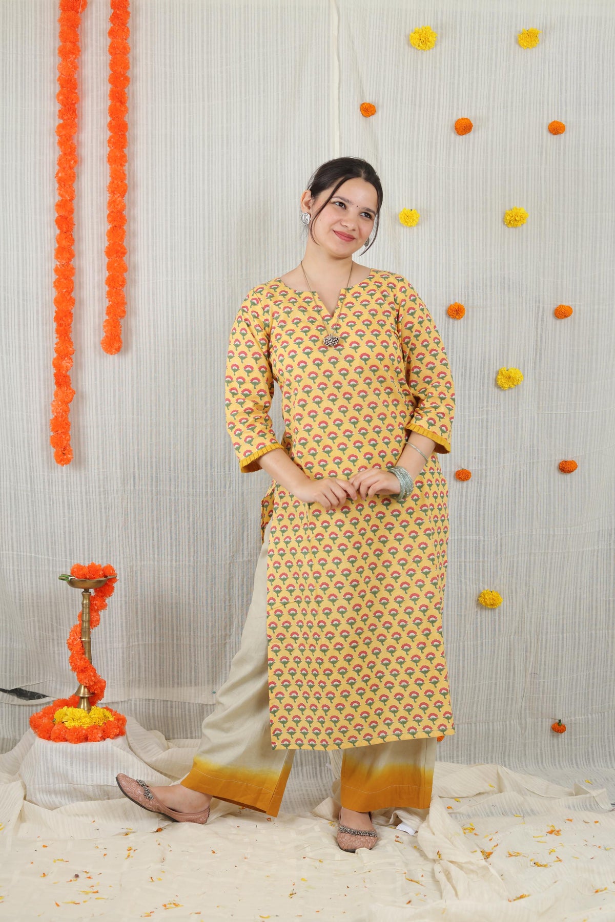 Cotton Ready-to-Wear Kurta - Elegant Ethnic Design NAV-019