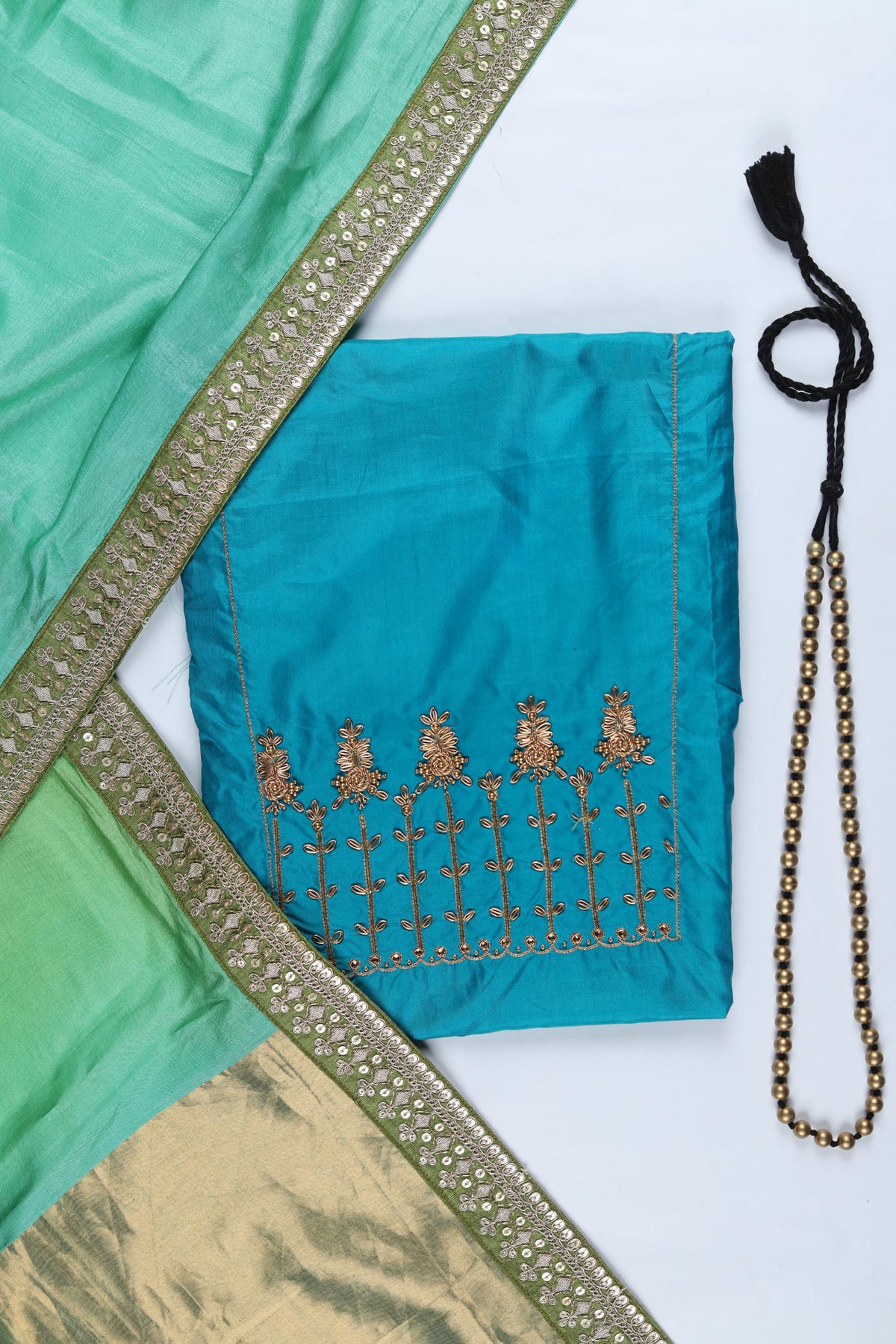 Pure Silk Piece Unstitched Suit Set – Classic Ethnic Style-352