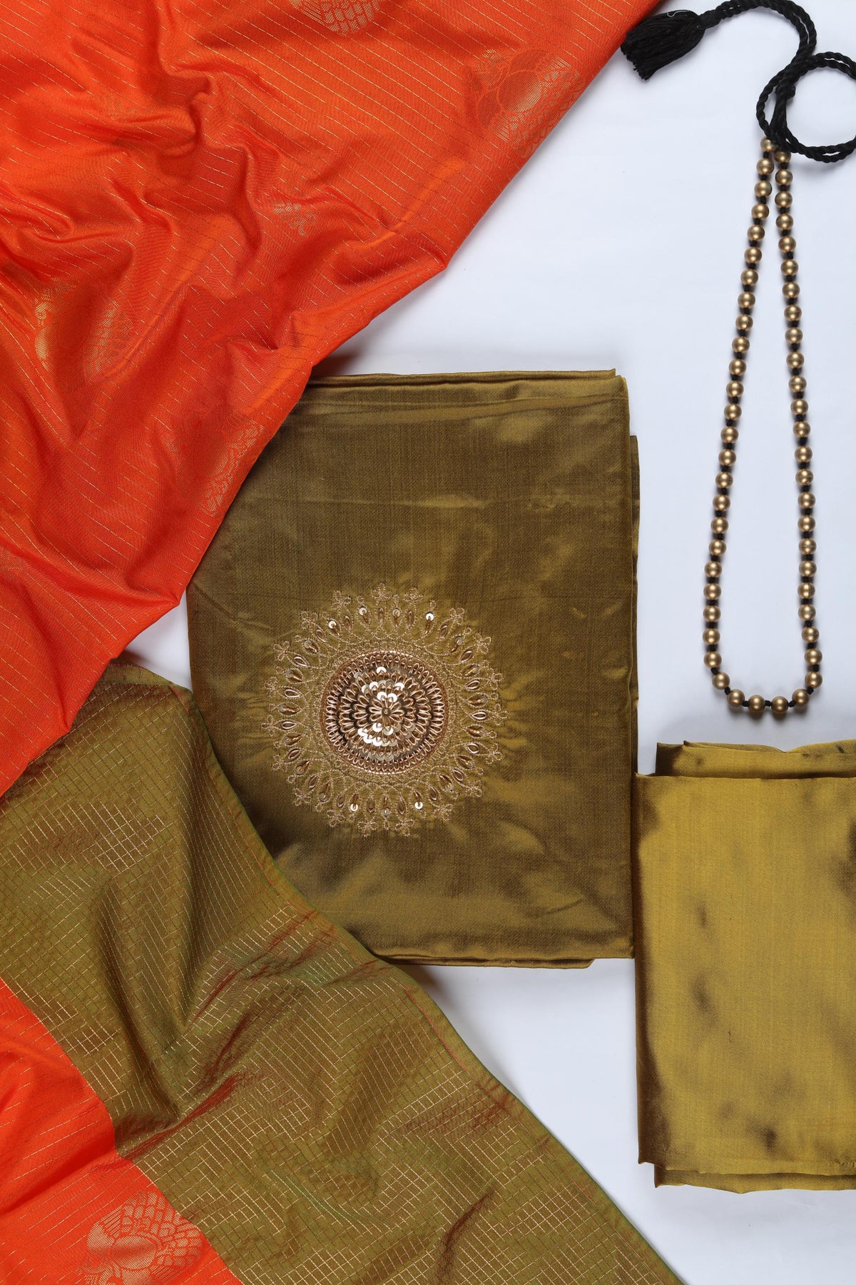 Pure Silk Piece Unstitched Suit Set – Classic Ethnic Style-353