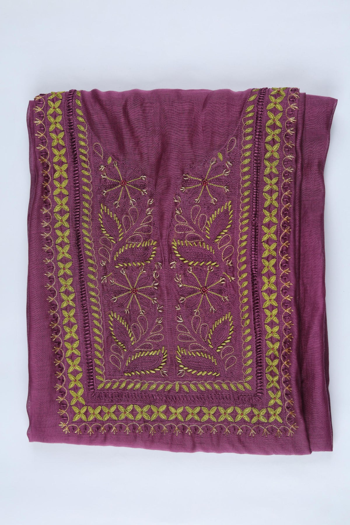 Chanderi Silk Piece Unstitched Suit Set – Classic Ethnic Style-362