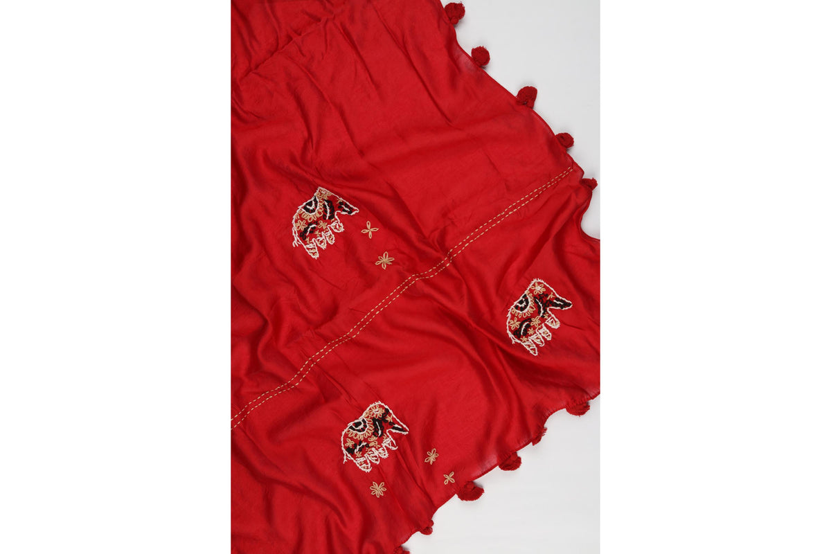 Cotton 3 Piece Unstitched Suit Set – Classic Ethnic Style-445