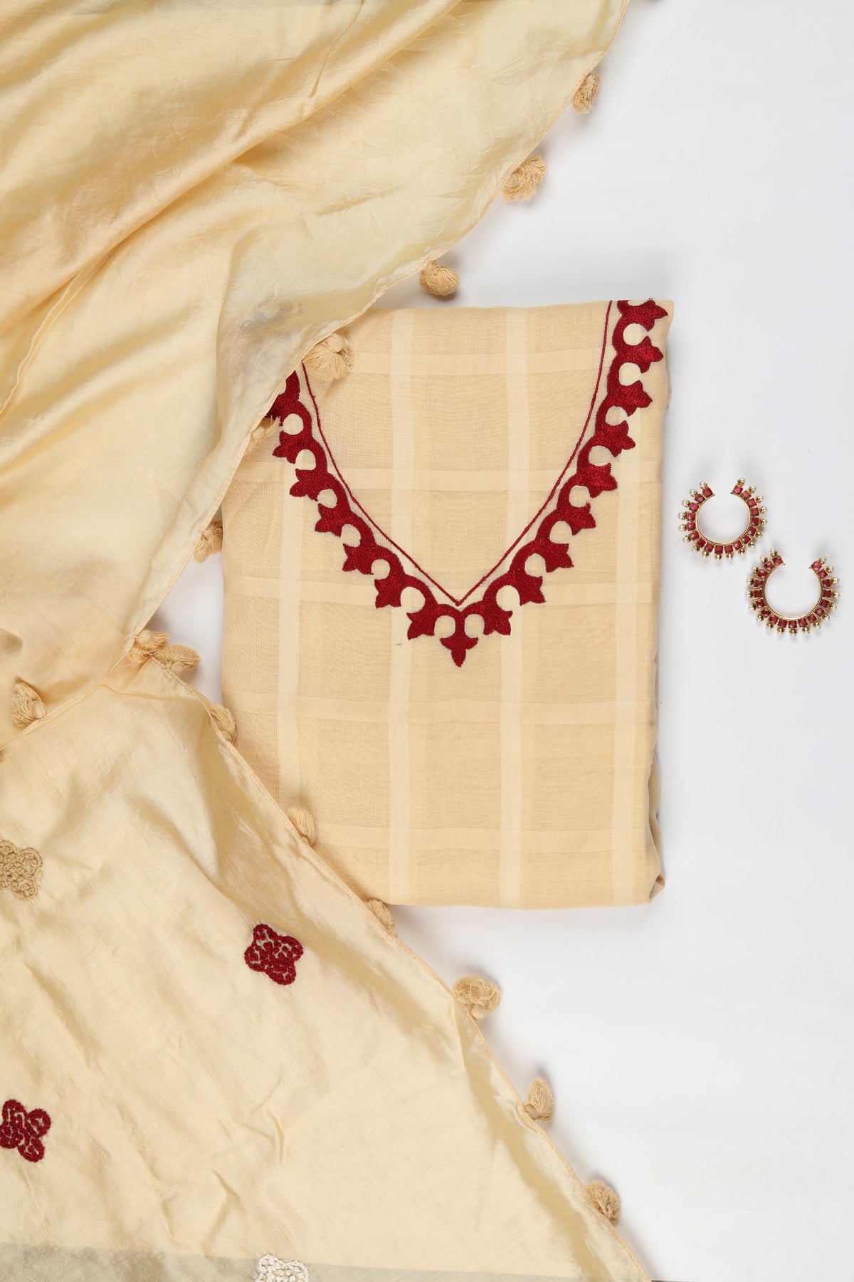 Cotton 2 Piece Unstitched Suit Set – Classic Ethnic Style-420