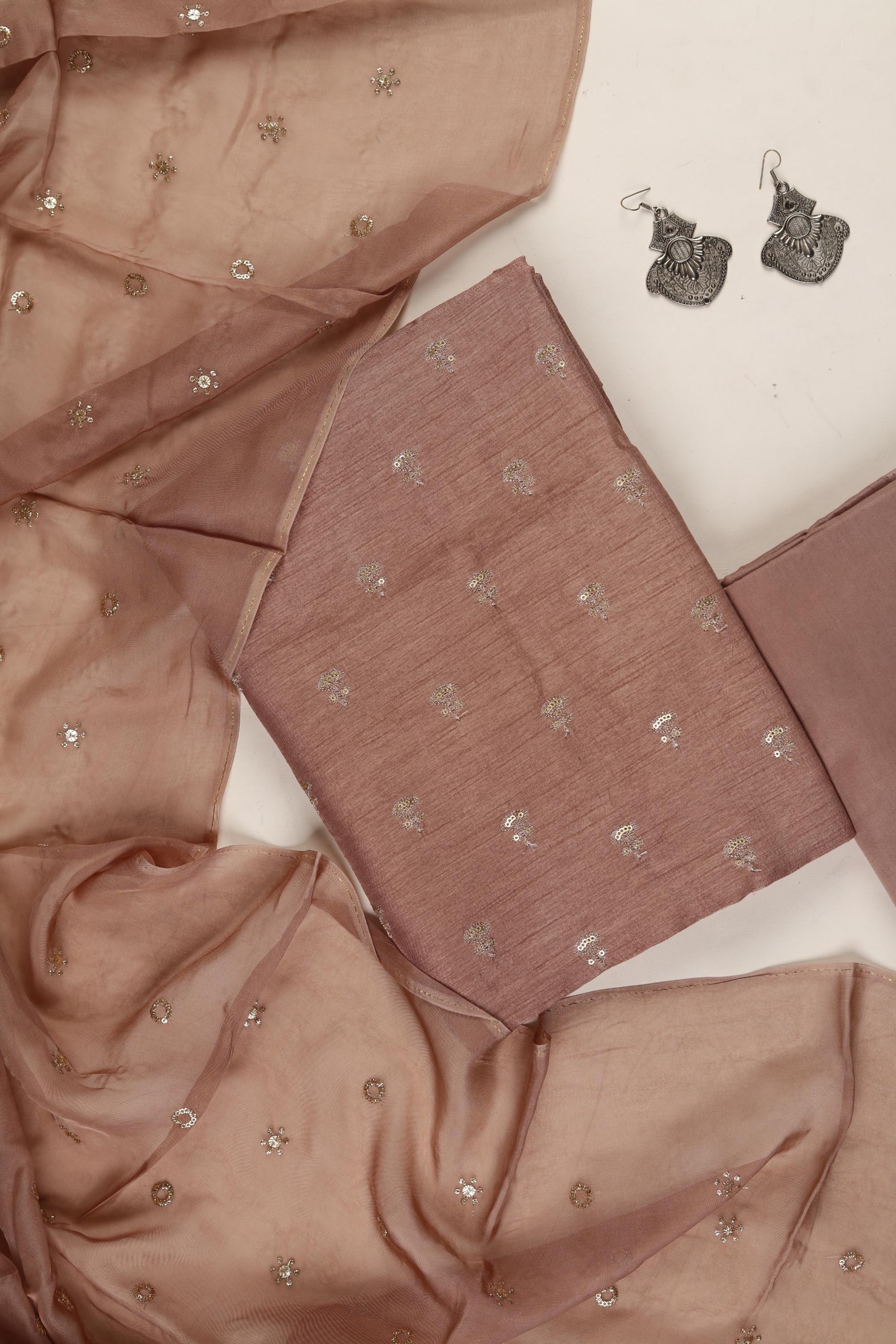 Embroided Blended silk Set -112