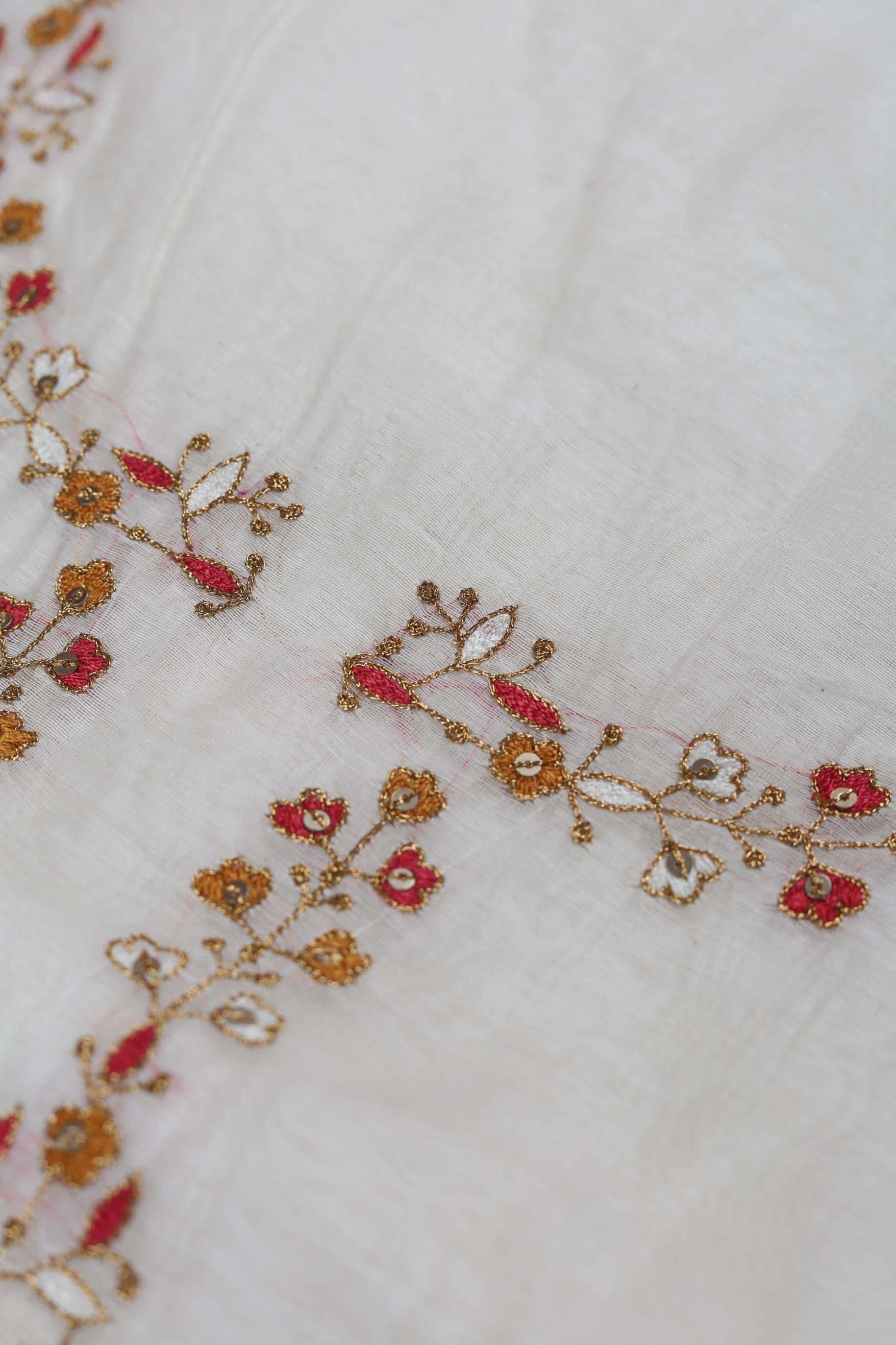 Chanderi 3 Piece Unstitched Suit Set – Elegant Ethnic Design-311