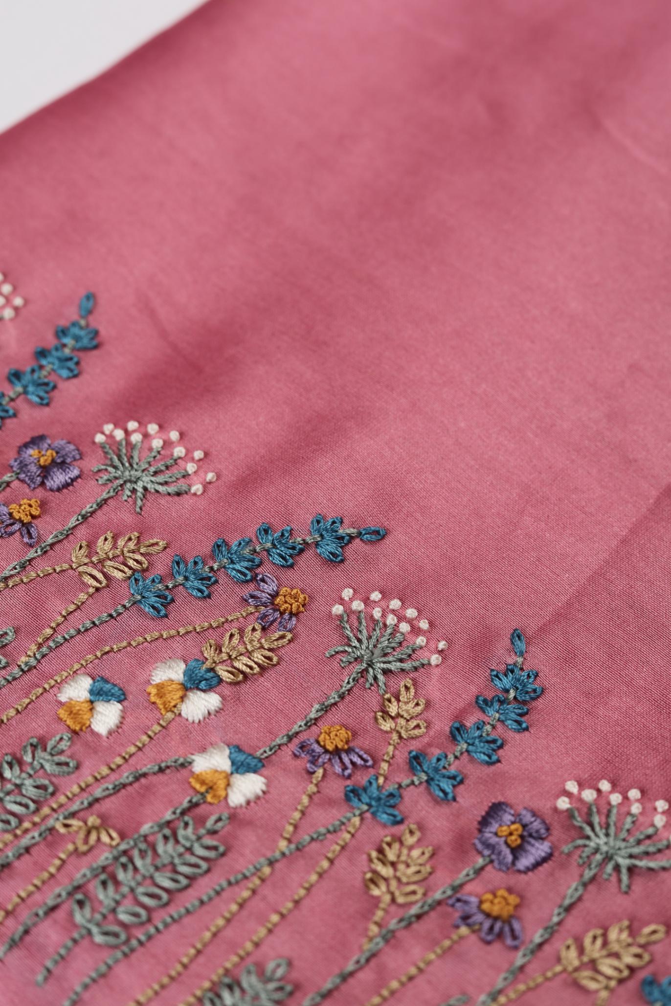 Chanderi 3 Piece Unstitched Suit Set – Elegant Ethnic Design-318