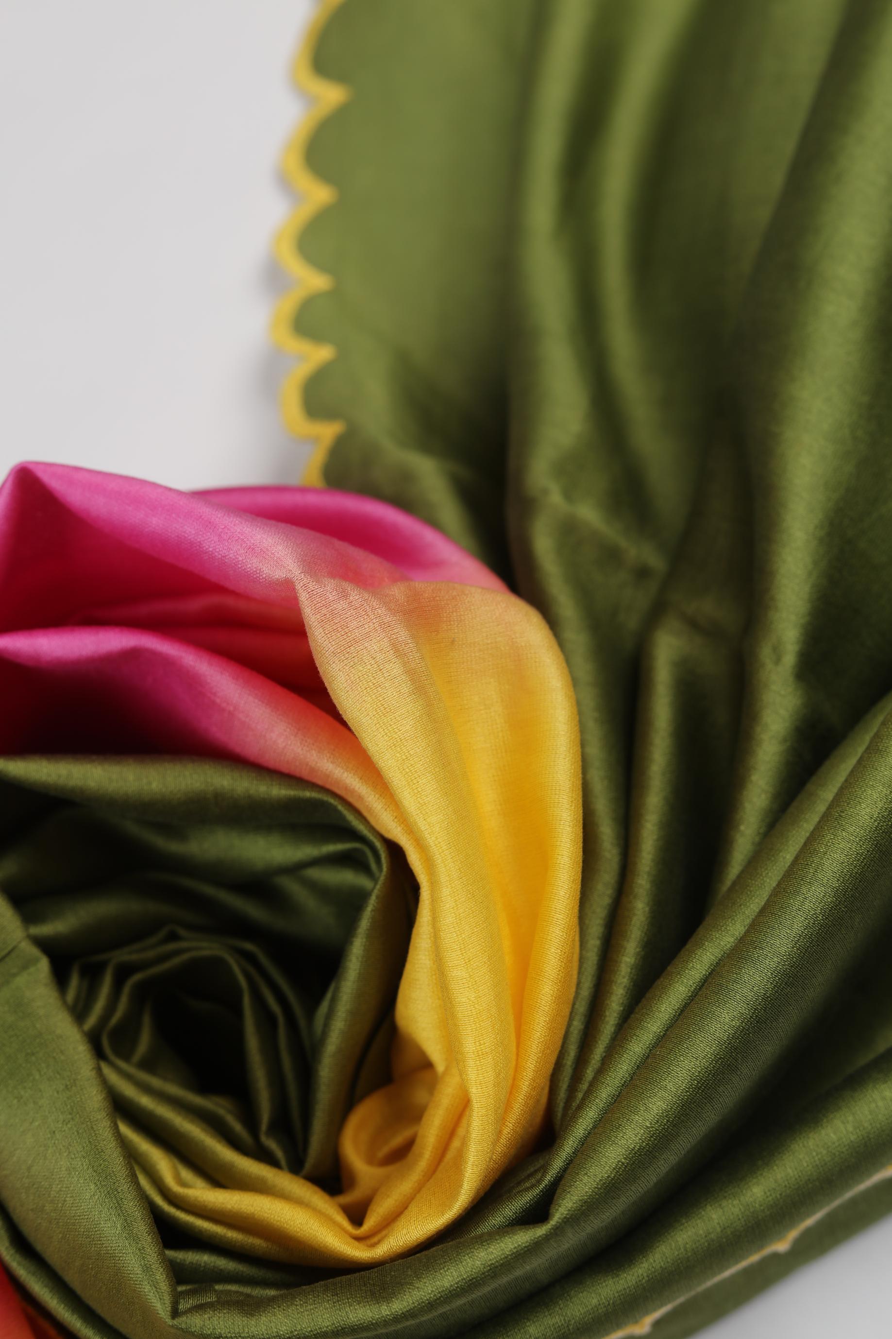 Chanderi 3 Piece Unstitched Suit Set – Elegant Ethnic Design-321