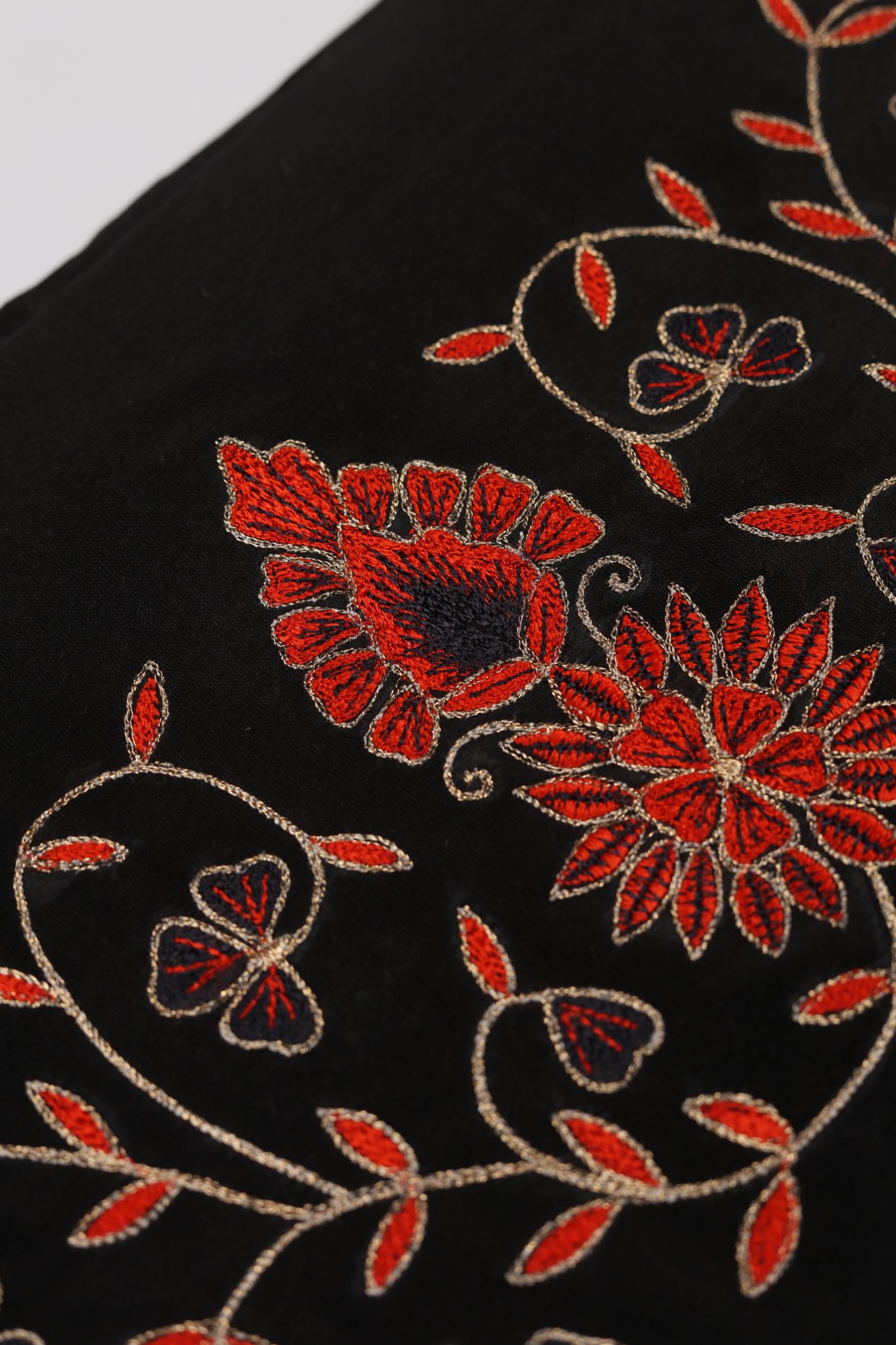 Chanderi 3 Piece Unstitched Suit Set – Elegant Embroidery-423