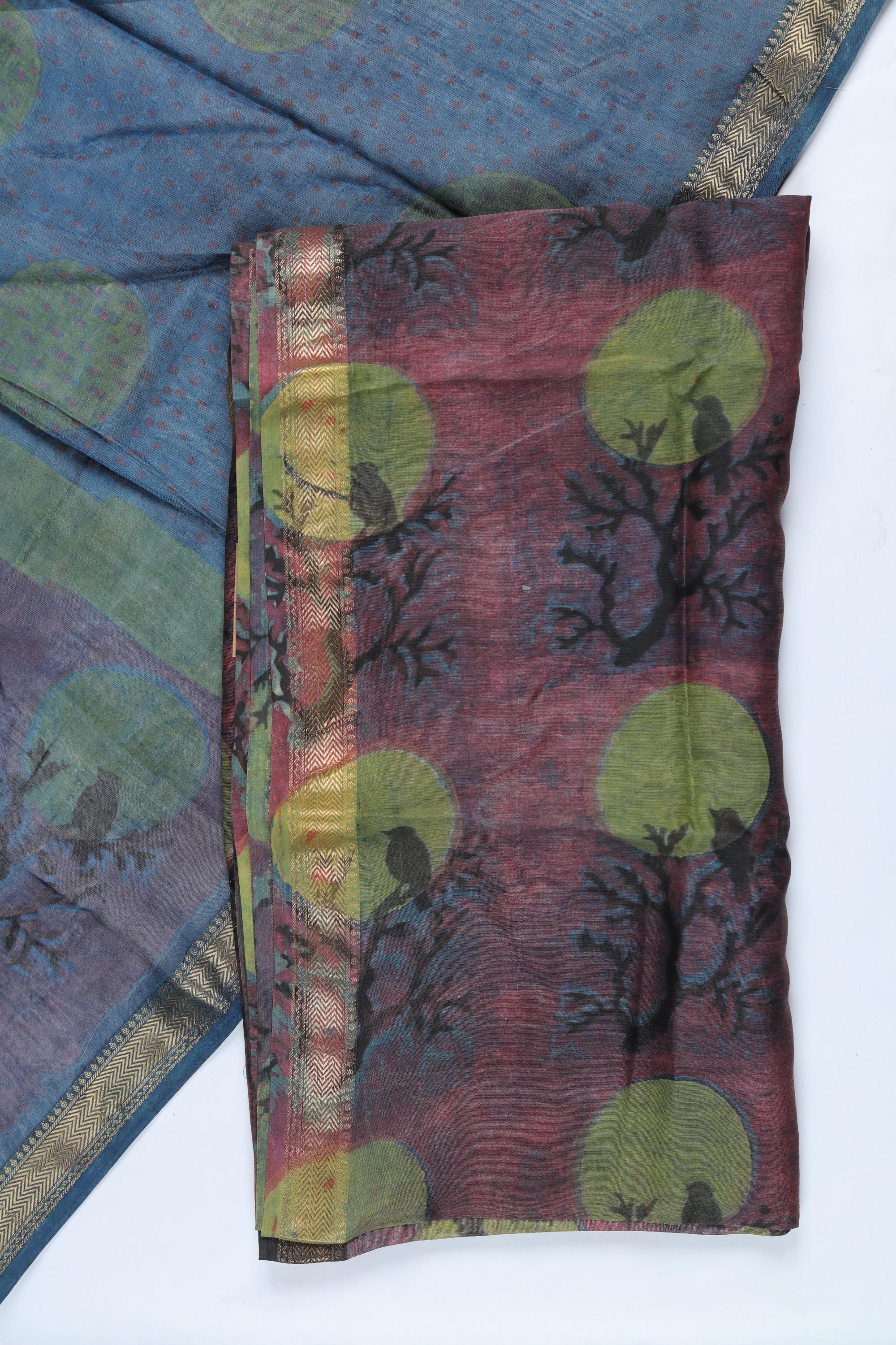 Chanderi 3 Piece Unstitched Suit Set – Traditional Weave-353