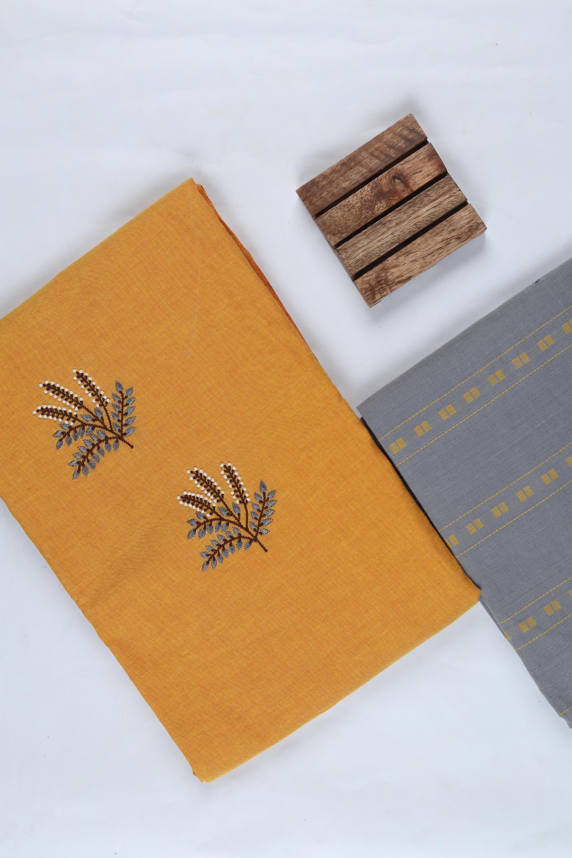 Cotton 3 Piece Unstitched Suit Set – Traditional Craft-380