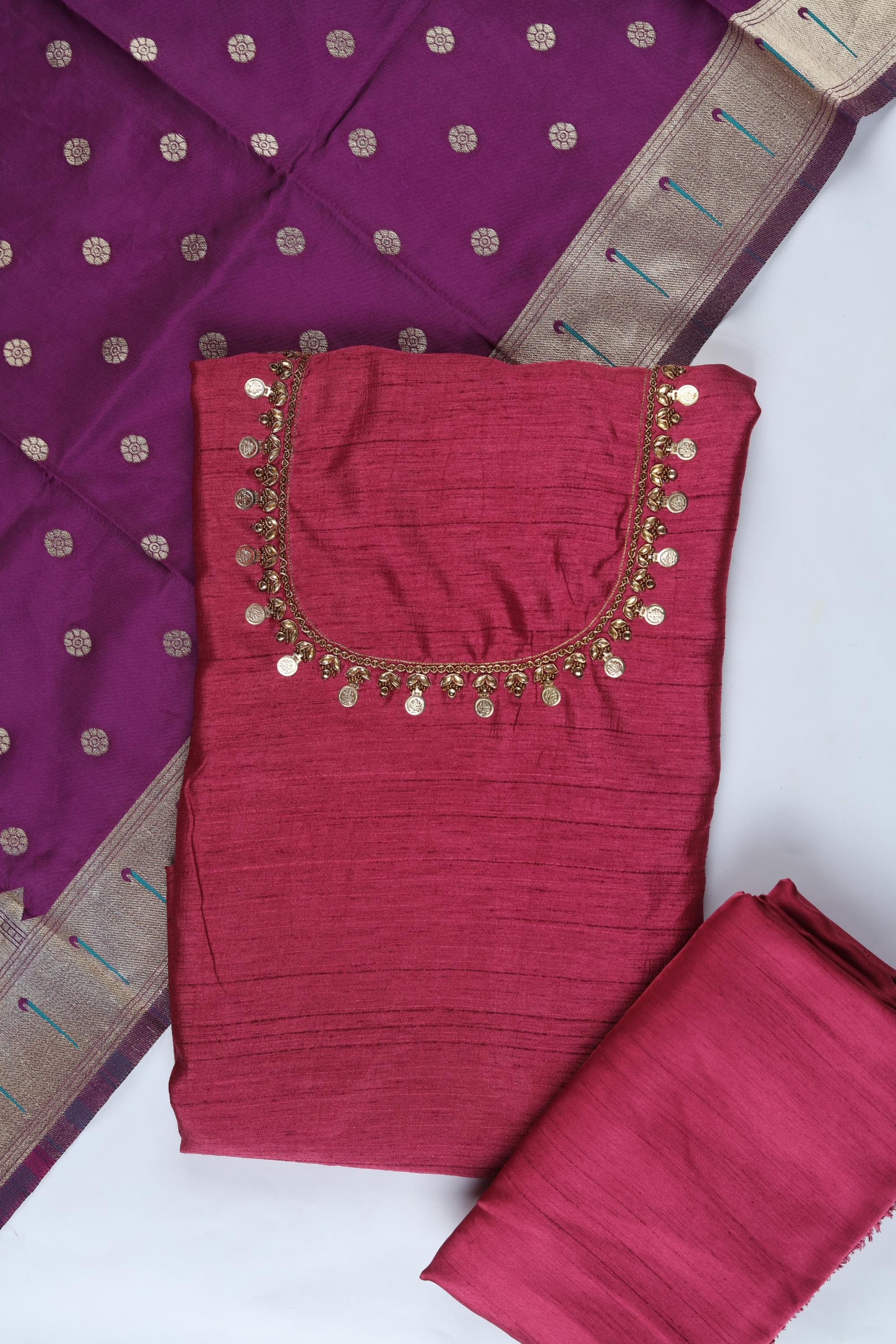 Nysa Silk 3 Piece Unstitched Suit Set – Elegant Ethnic Design-378