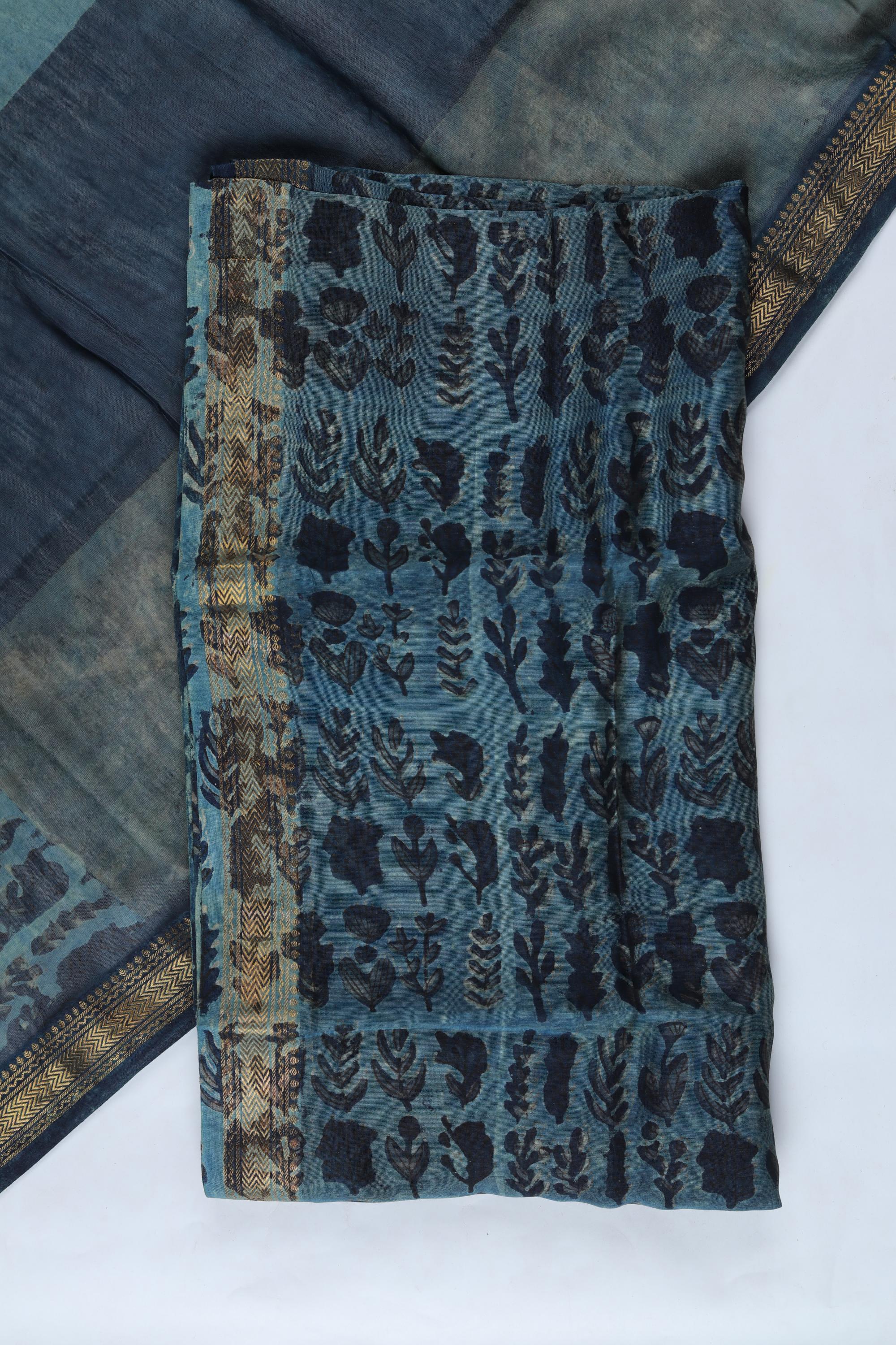 Chanderi 3 Piece Unstitched Suit Set – Traditional Weave-365