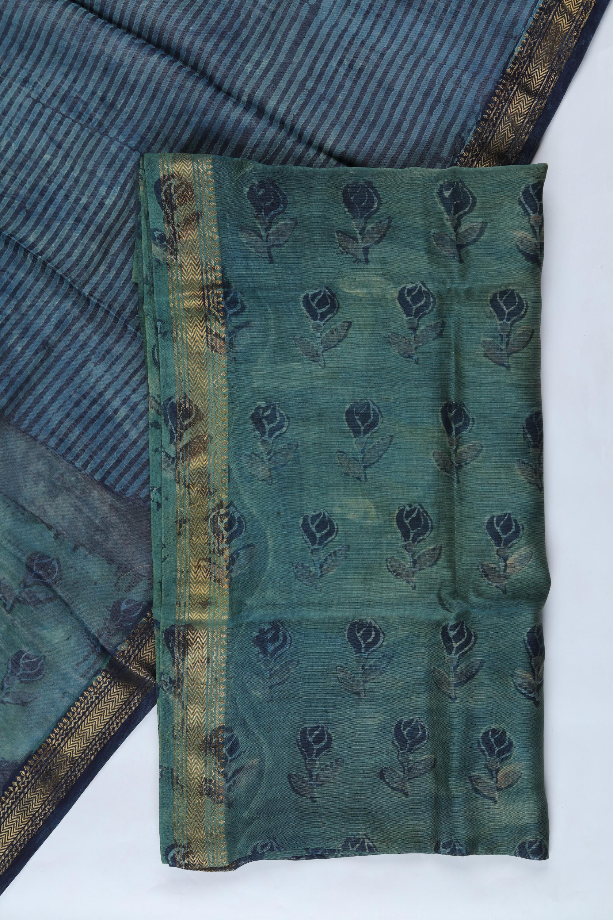 Chanderi 3 Piece Unstitched Suit Set – Traditional Weave-366