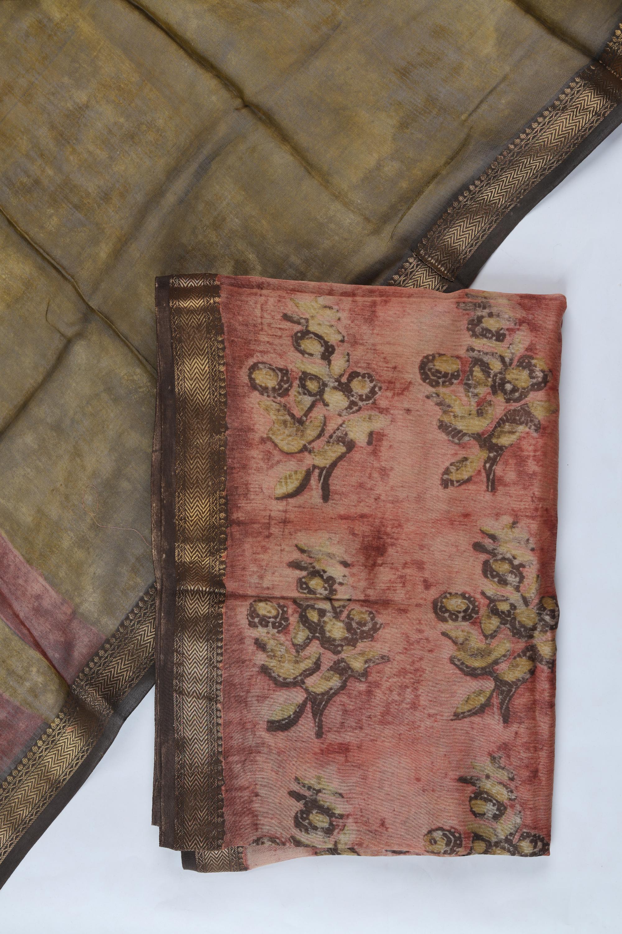 Chanderi 3 Piece Unstitched Suit Set – Traditional Weave-370