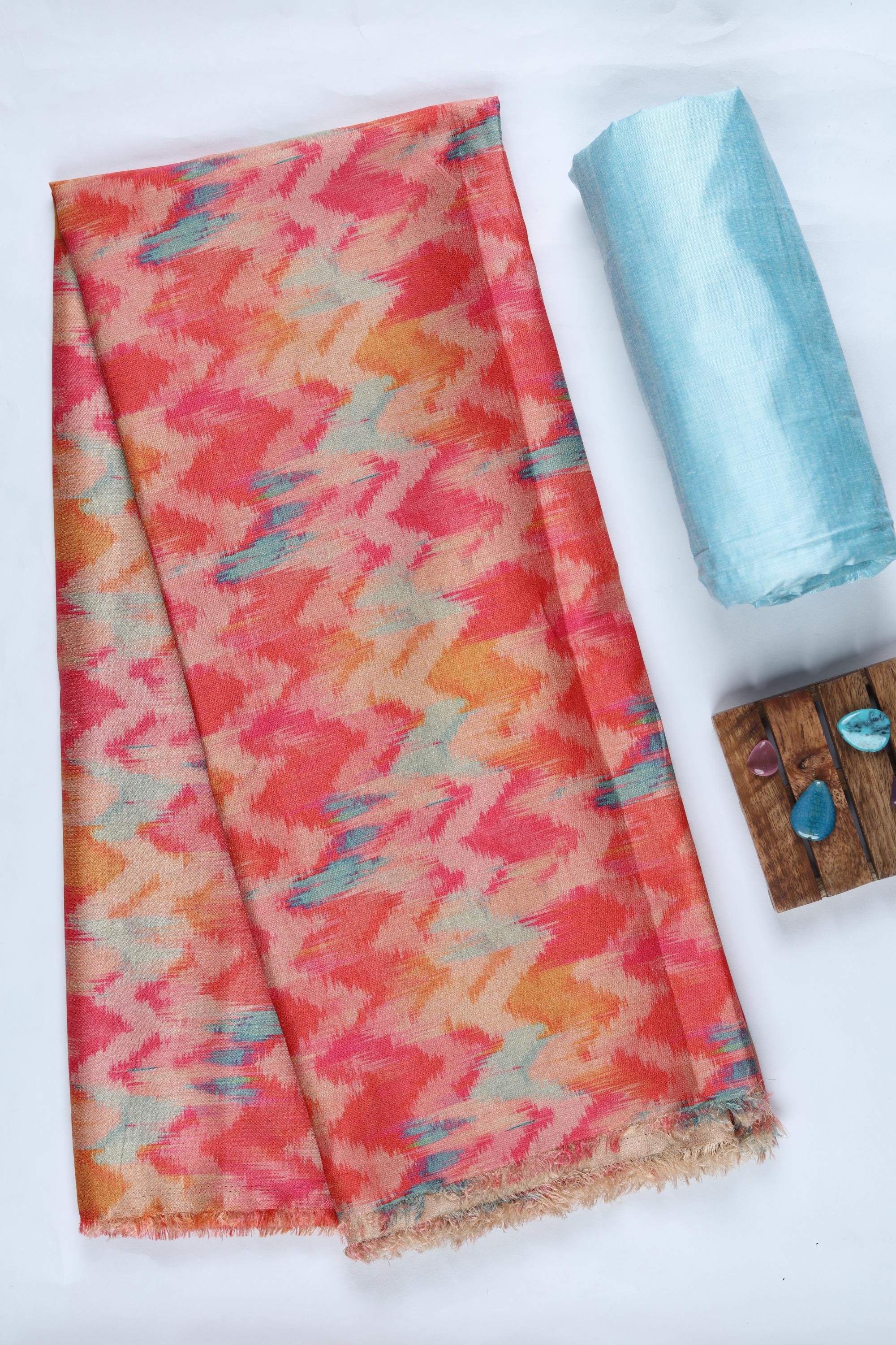 Blended Silk 3 Piece Unstitched Suit Set – Ethnic Craft-387