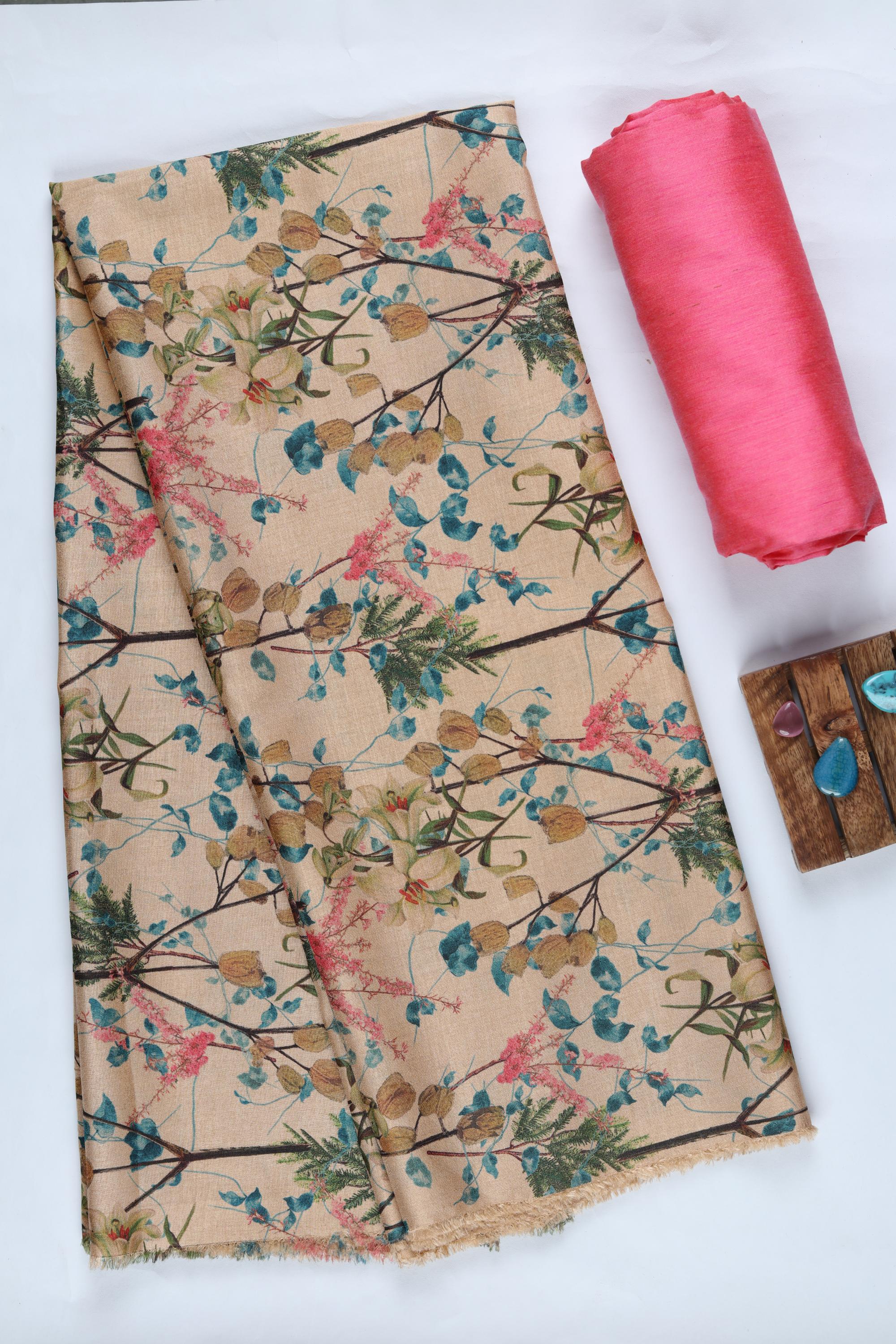 Blended Silk 3 Piece Unstitched Suit Set – Ethnic Craft-388