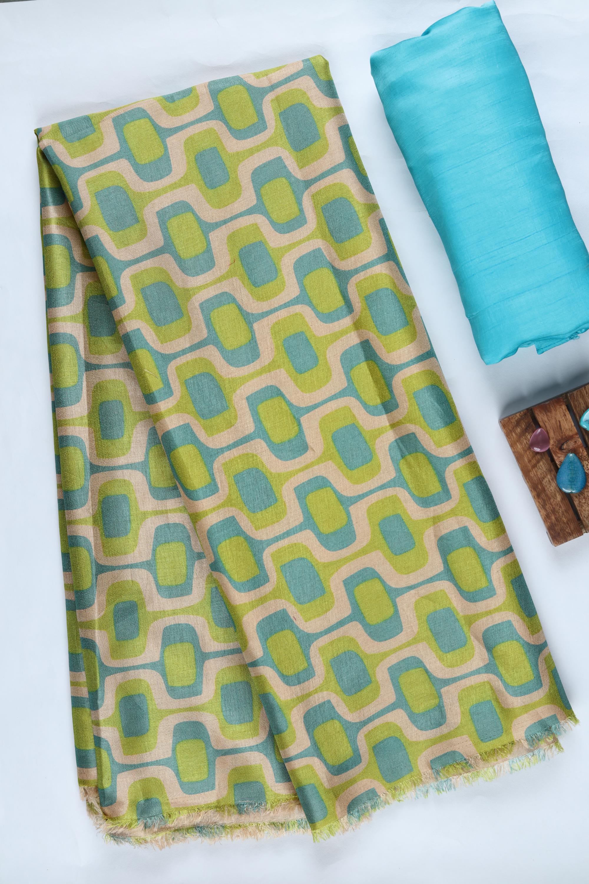 Blended Silk 3 Piece Unstitched Suit Set – Ethnic Craft401