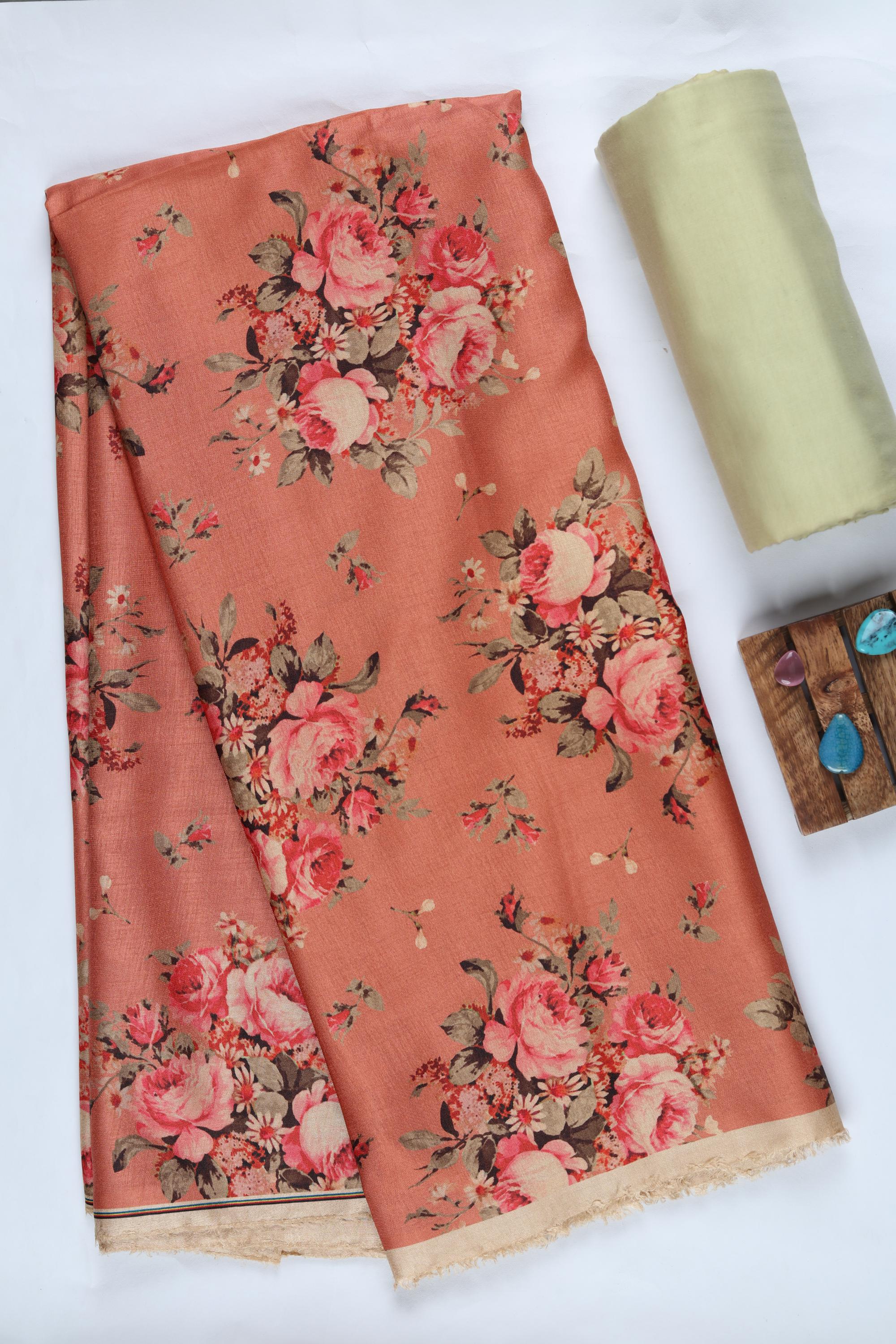 Blended Silk 3 Piece Unstitched Suit Set – Ethnic Craft403