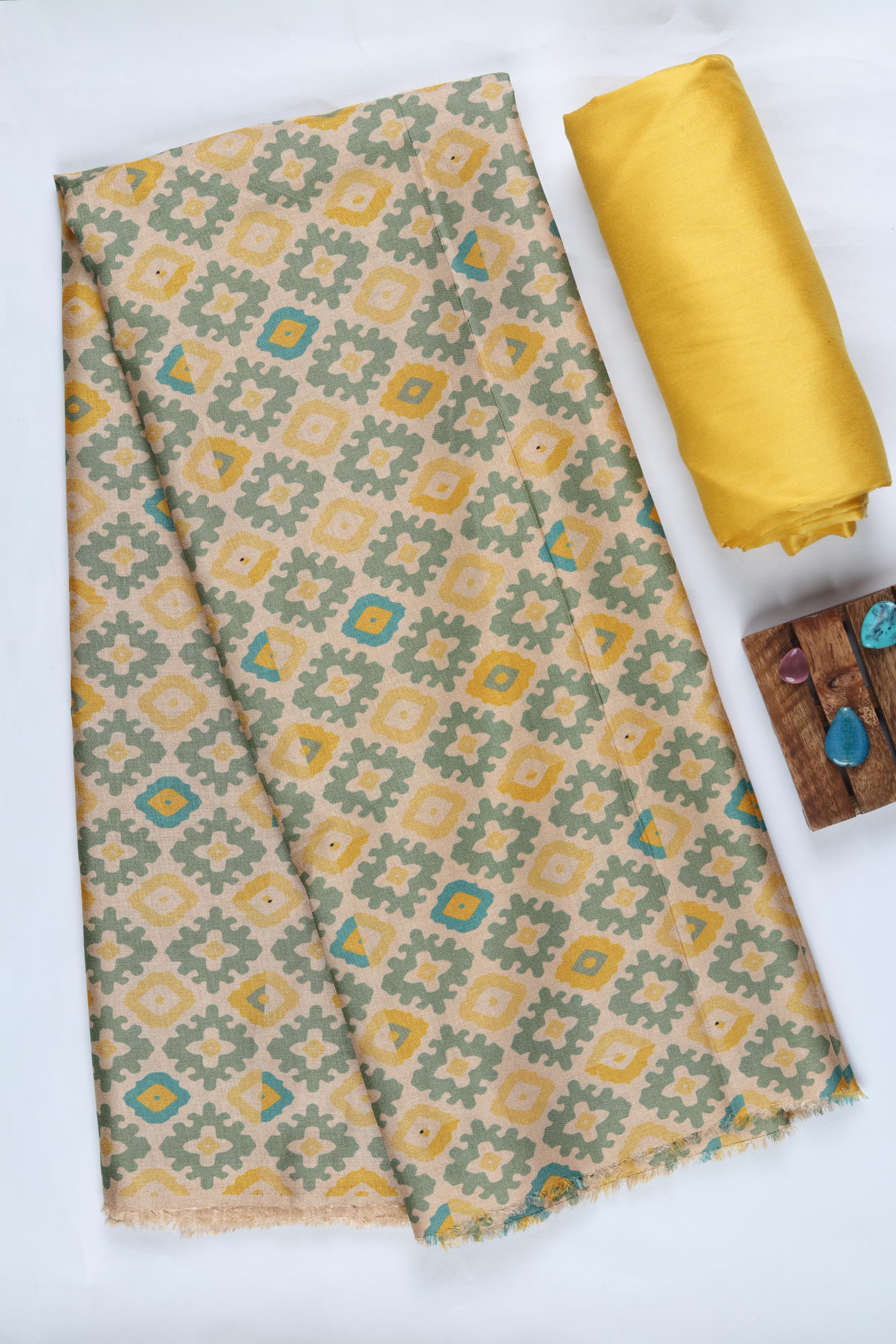 Blended Silk 3 Piece Unstitched Suit Set – Ethnic Craft-411