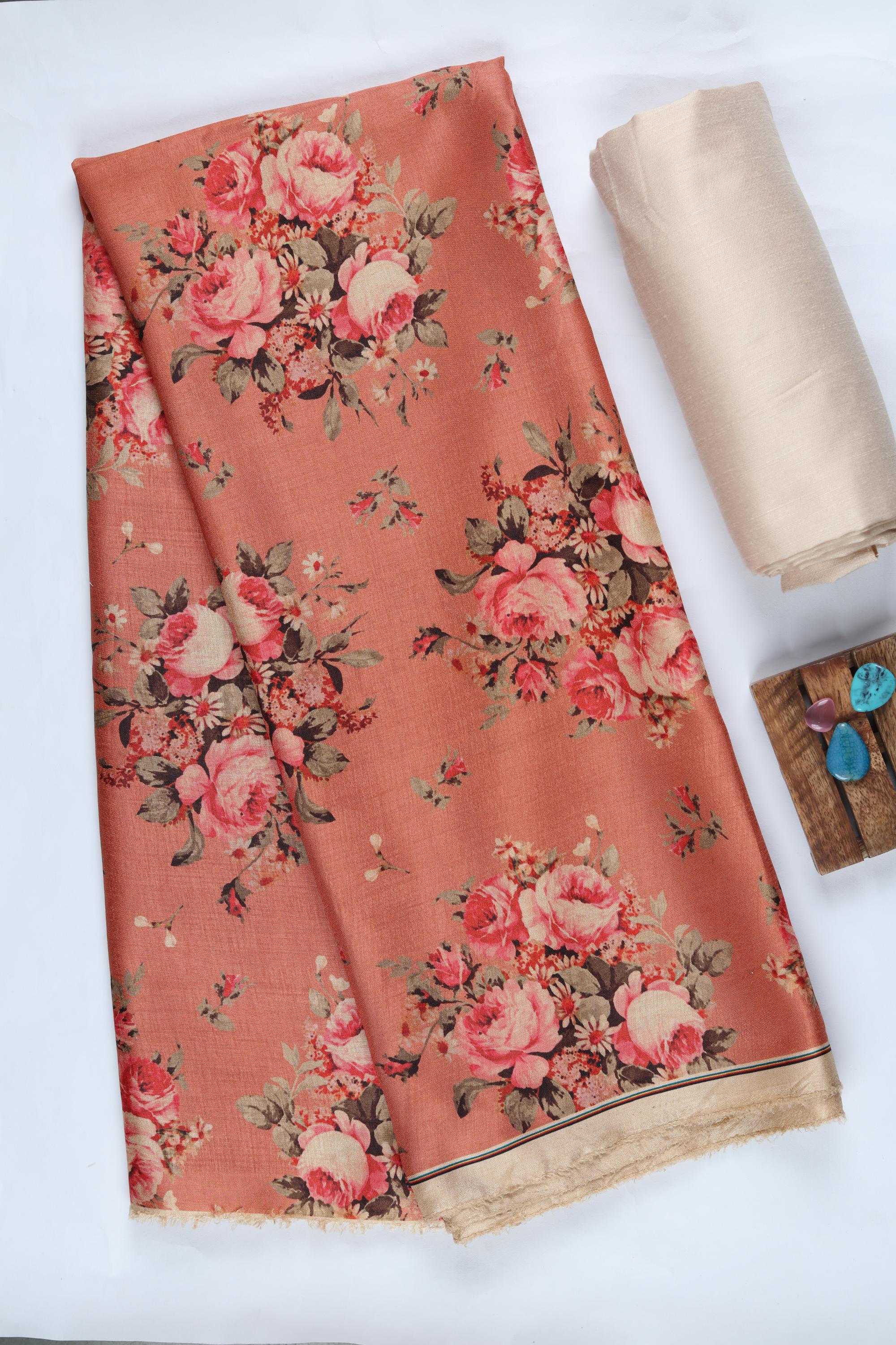 Blended Silk 3 Piece Unstitched Suit Set – Ethnic Craft-412