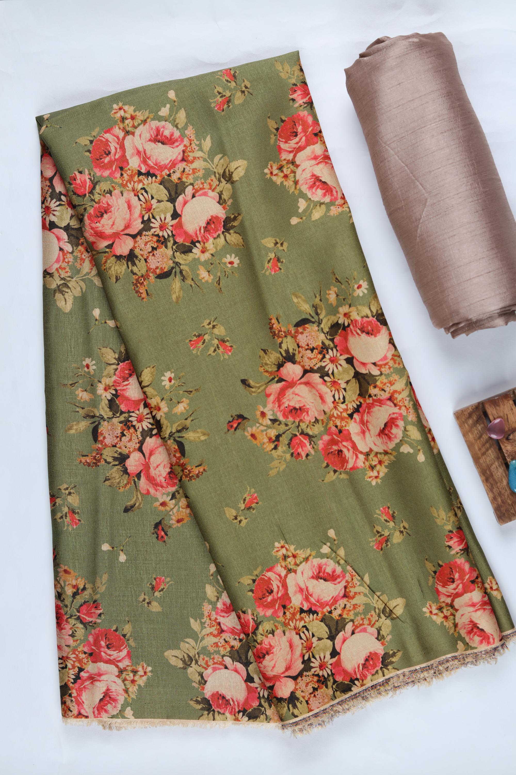 Blended Silk 3 Piece Unstitched Suit Set – Ethnic Craft405