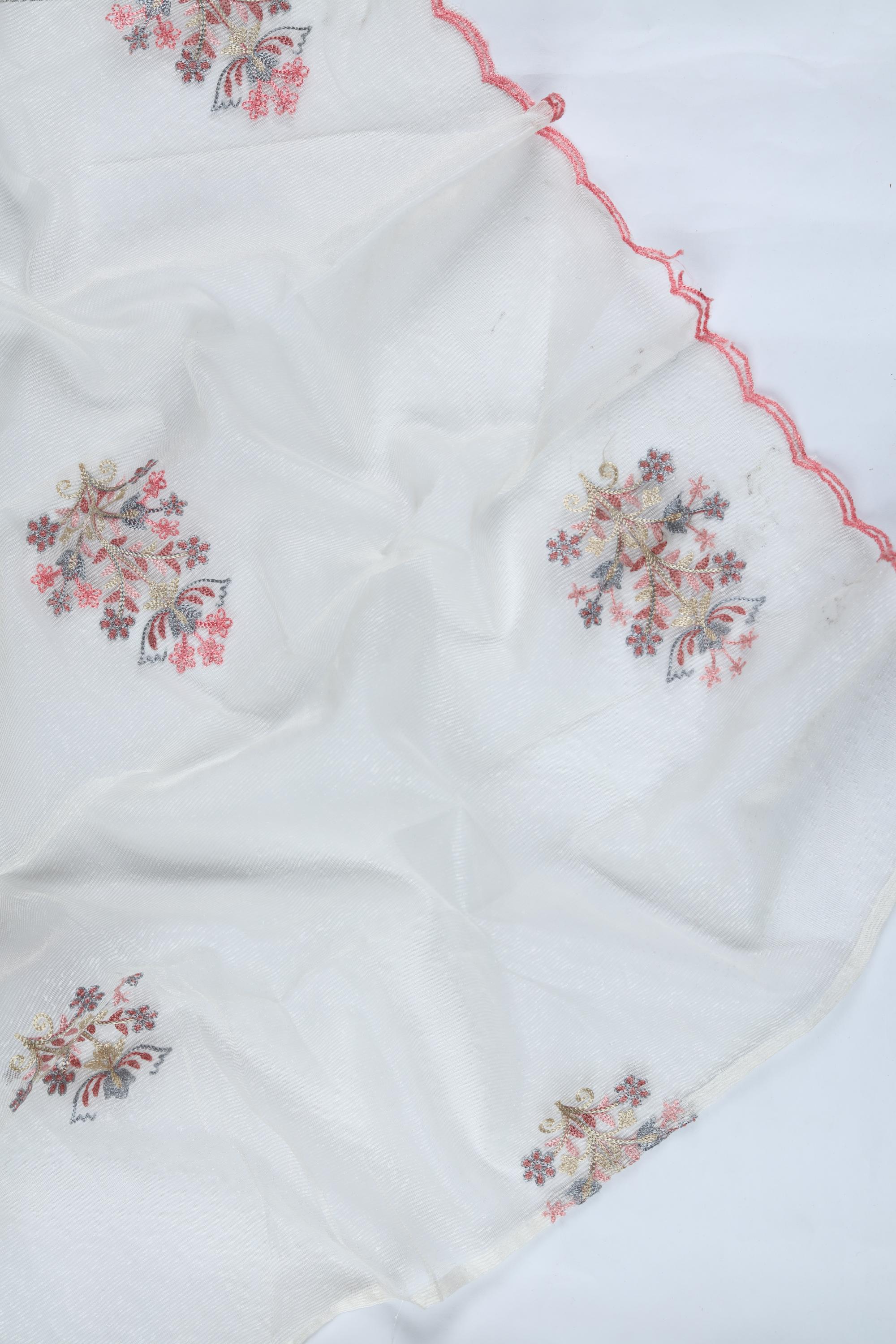 Blended Silk 3 Piece Unstitched Suit Set – Elegant Embroidery-418