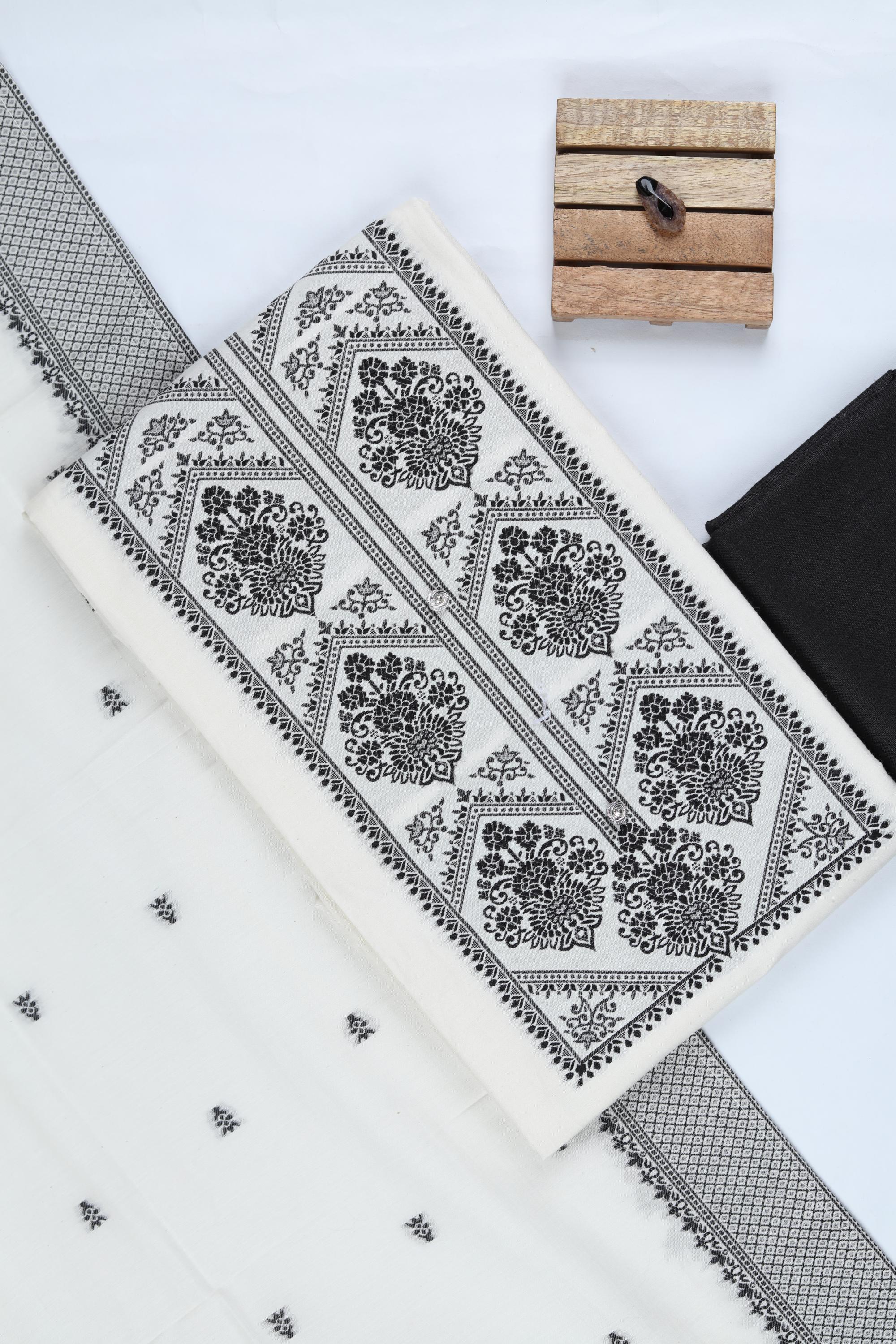 Cotton Silk 3 Piece Unstitched Suit Set – Elegant Embroidery-421