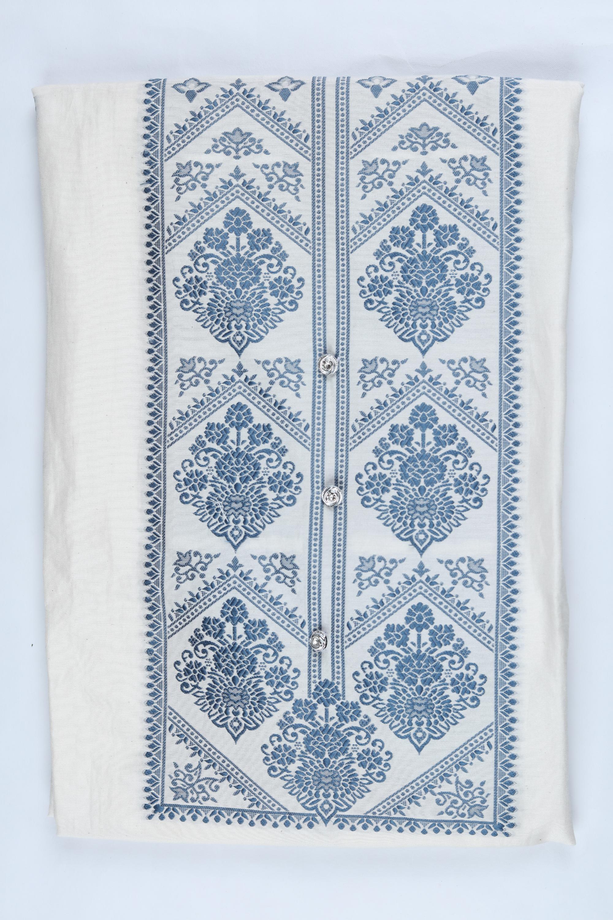 Cotton Silk 3 Piece Unstitched Suit Set – Elegant Embroidery-422