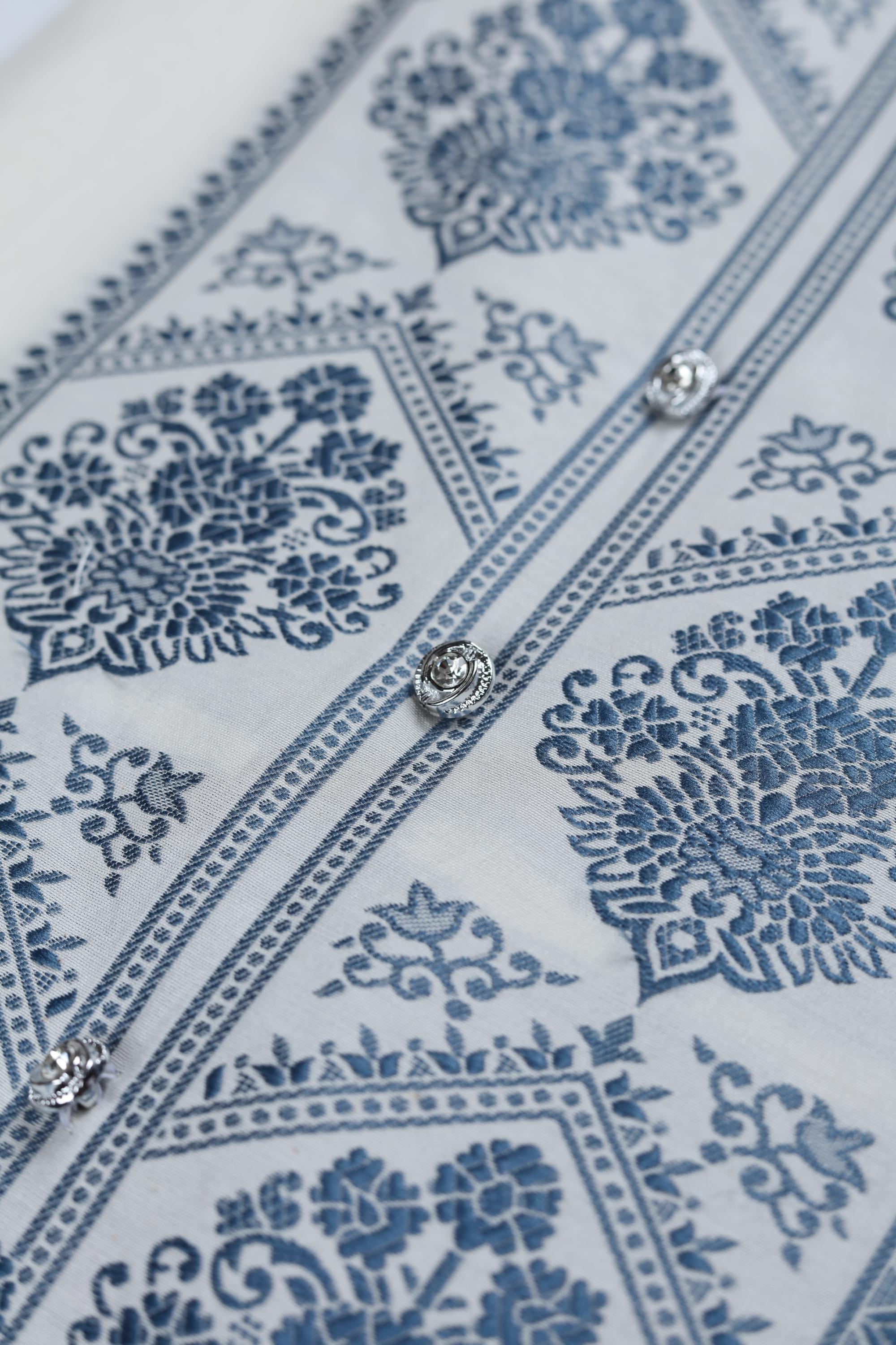 Cotton Silk 3 Piece Unstitched Suit Set – Elegant Embroidery-422