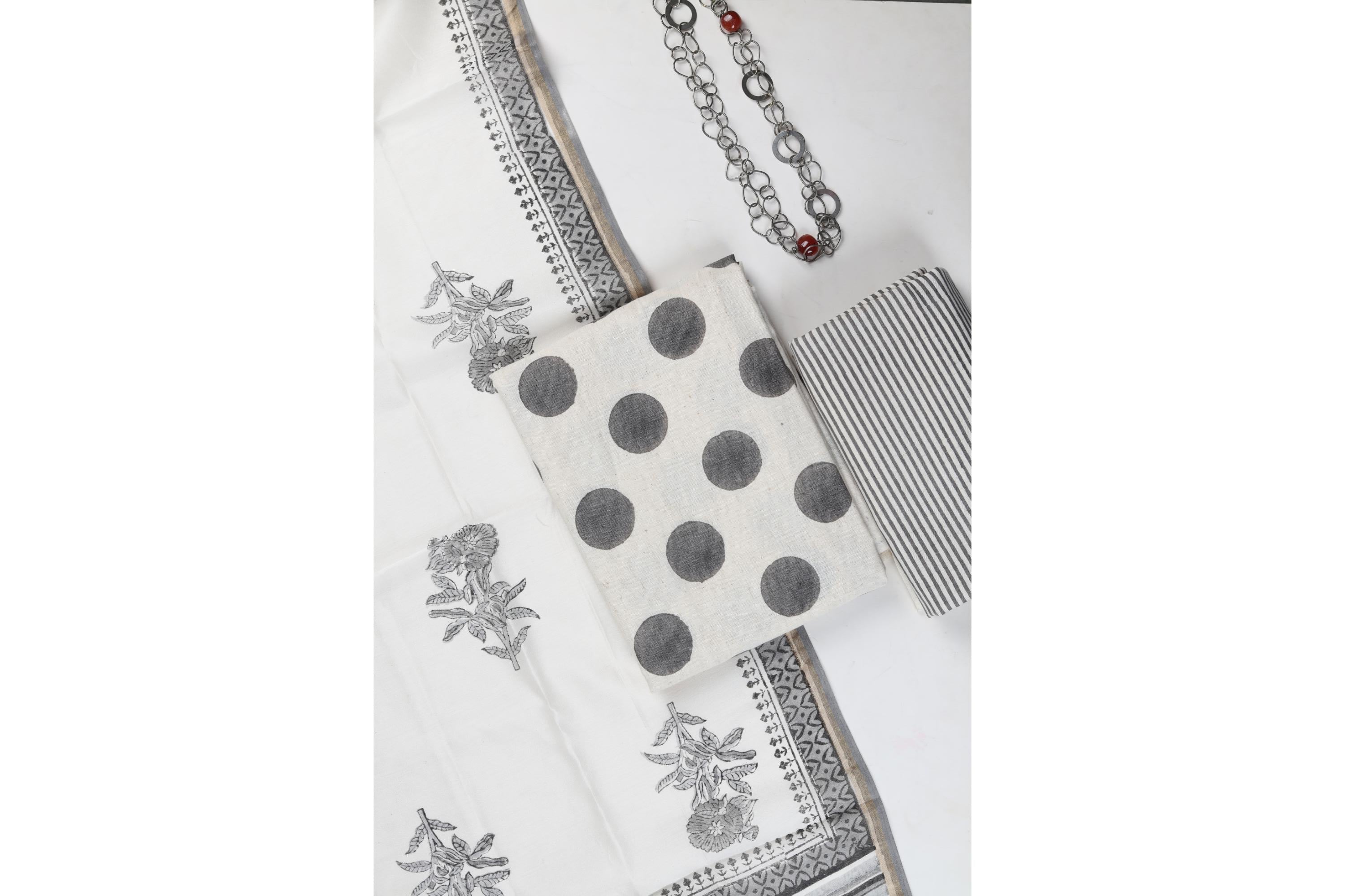 gray polka dots