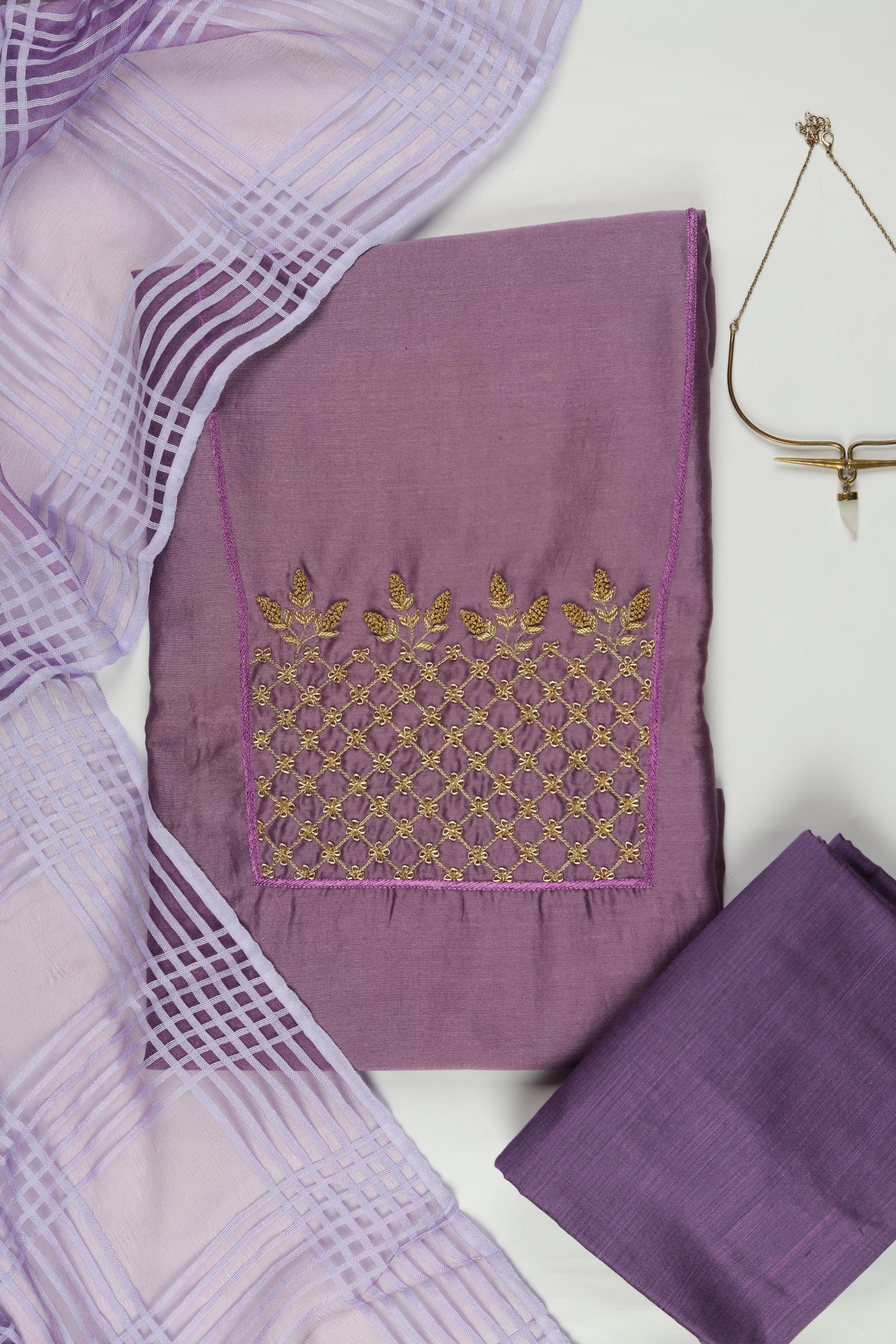 embroidered Chanderi Set - 38