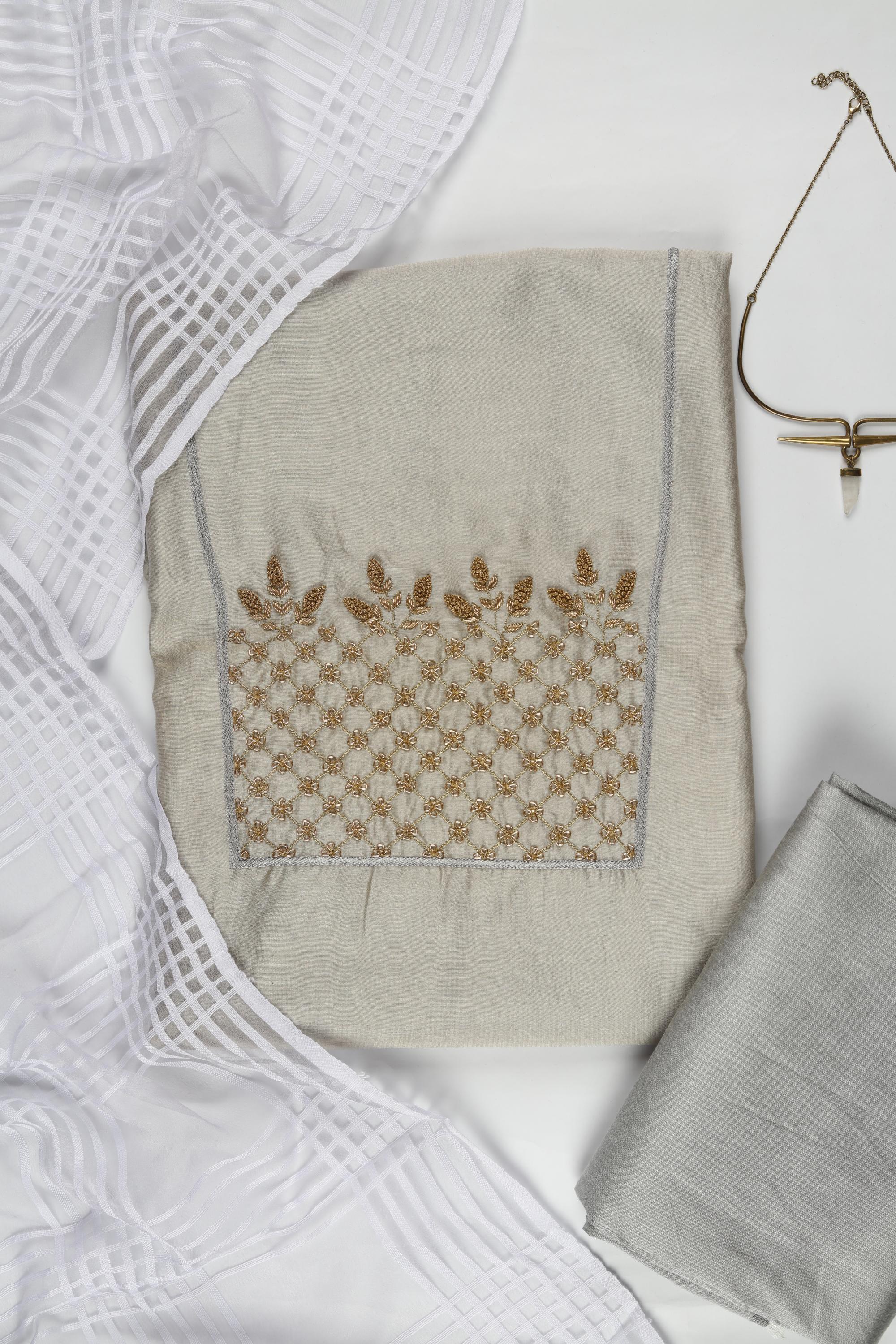 embroidered Chanderi Set - 39