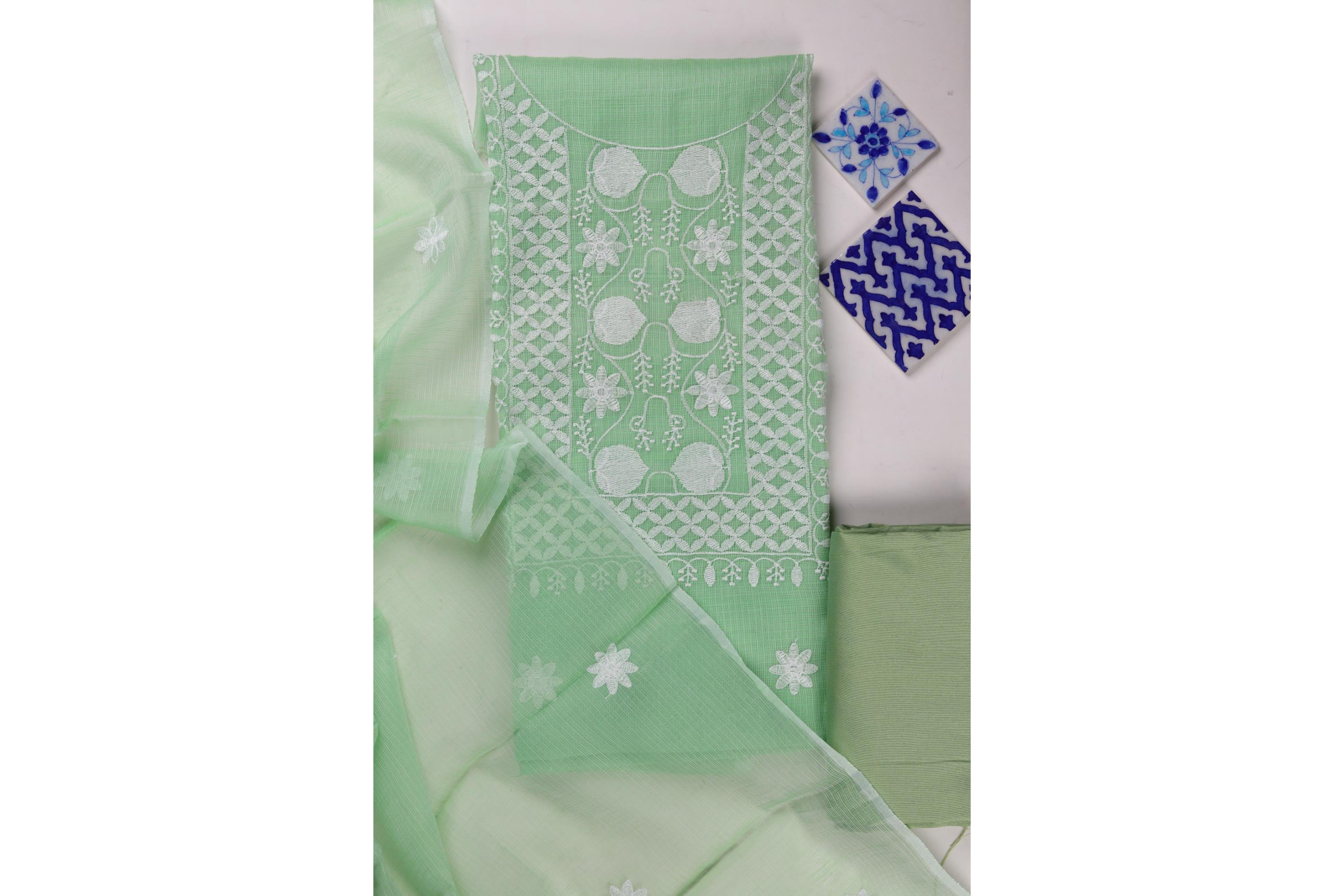 ELEGANT KOTA TOP AND DUPATTA SET WITH COTTON SILK BOTTOM-17