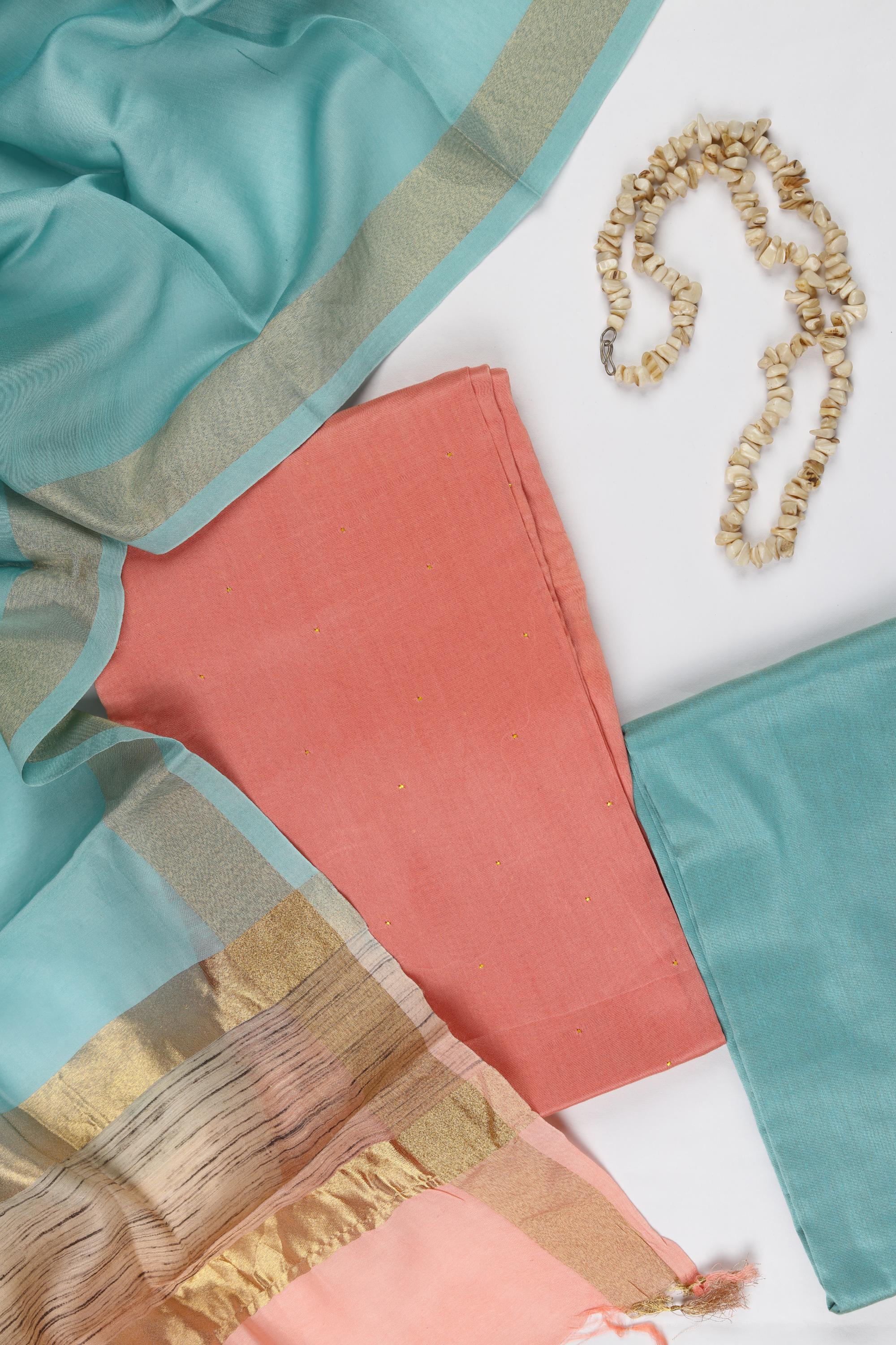 Chanderi Set with Mukesh Work-227