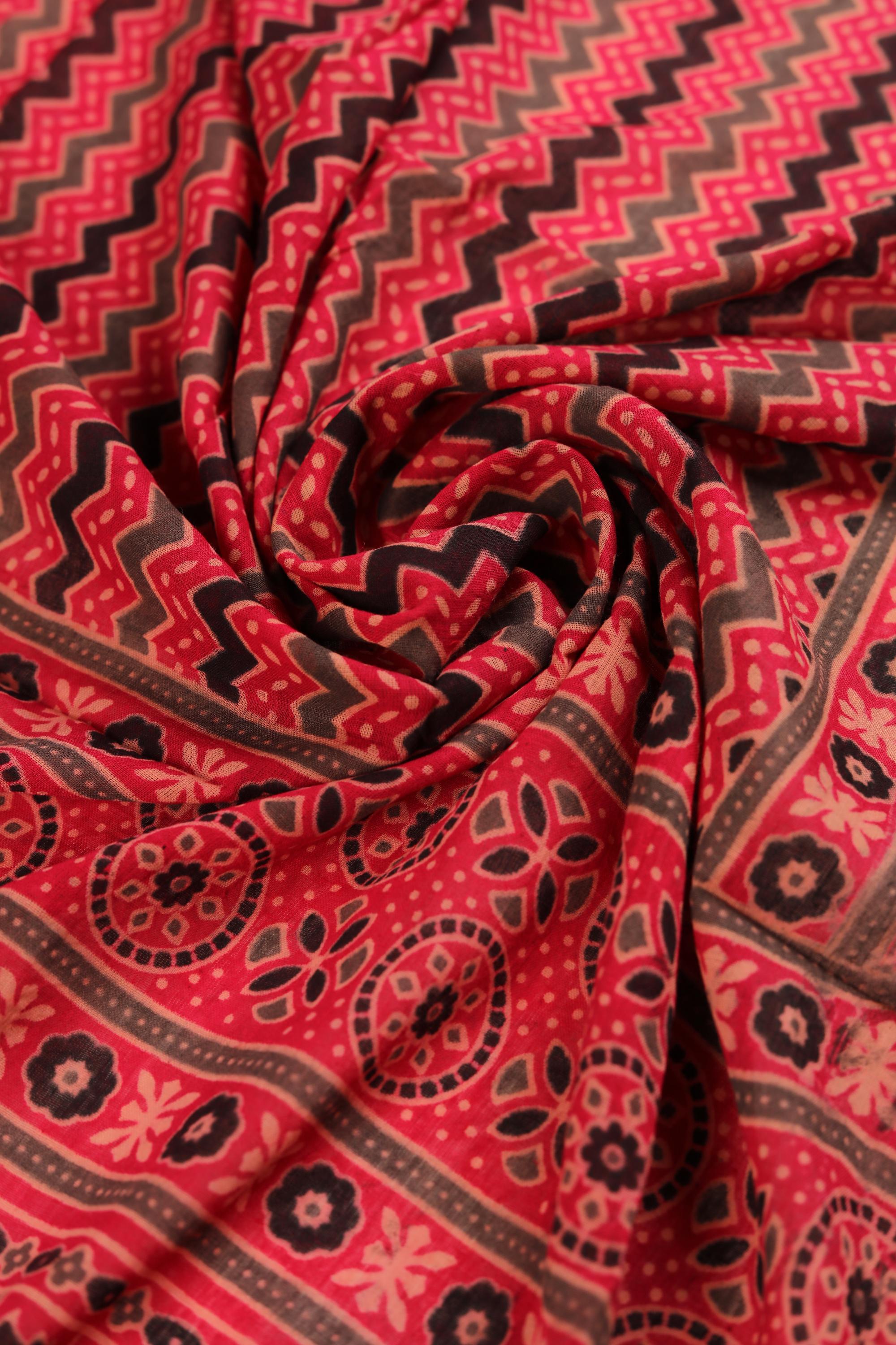 Elegant Cotton Kantha Work Suit with Printed Dupatta-2
