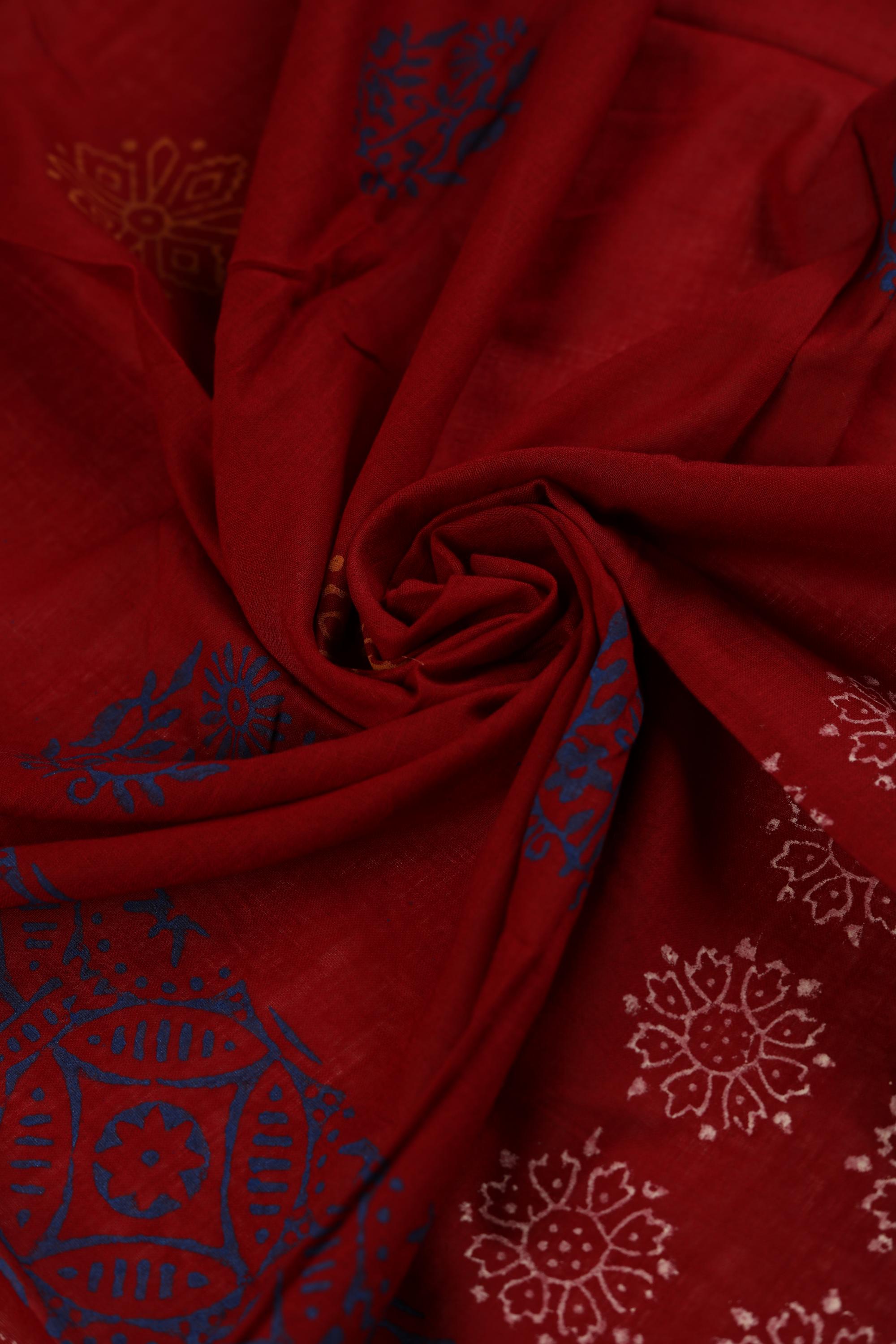 Elegant Cotton Kantha Work Suit with Printed Dupatta-5