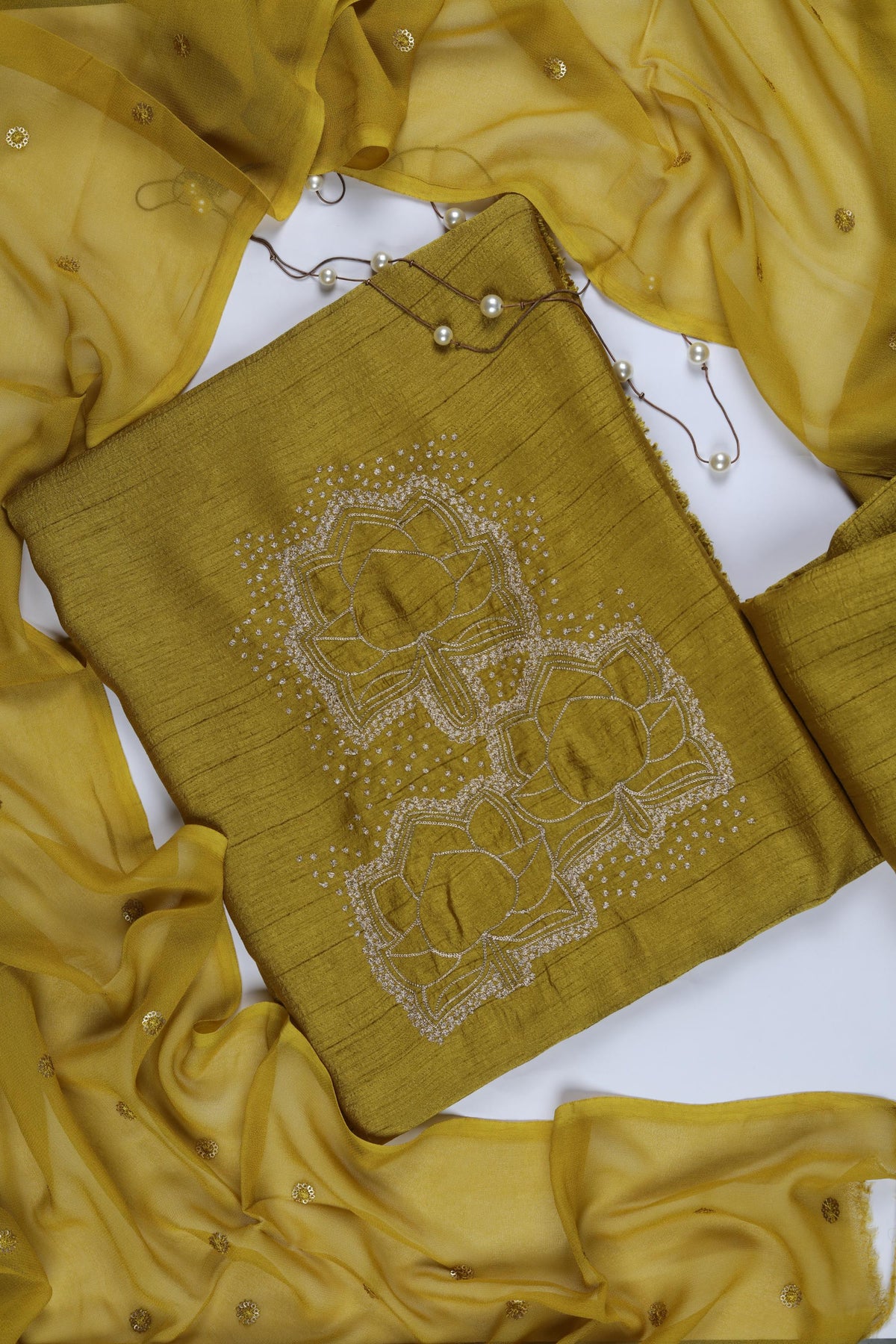 Purei Silk Piece Unstitched Suit Set – Classic Ethnic Style-391