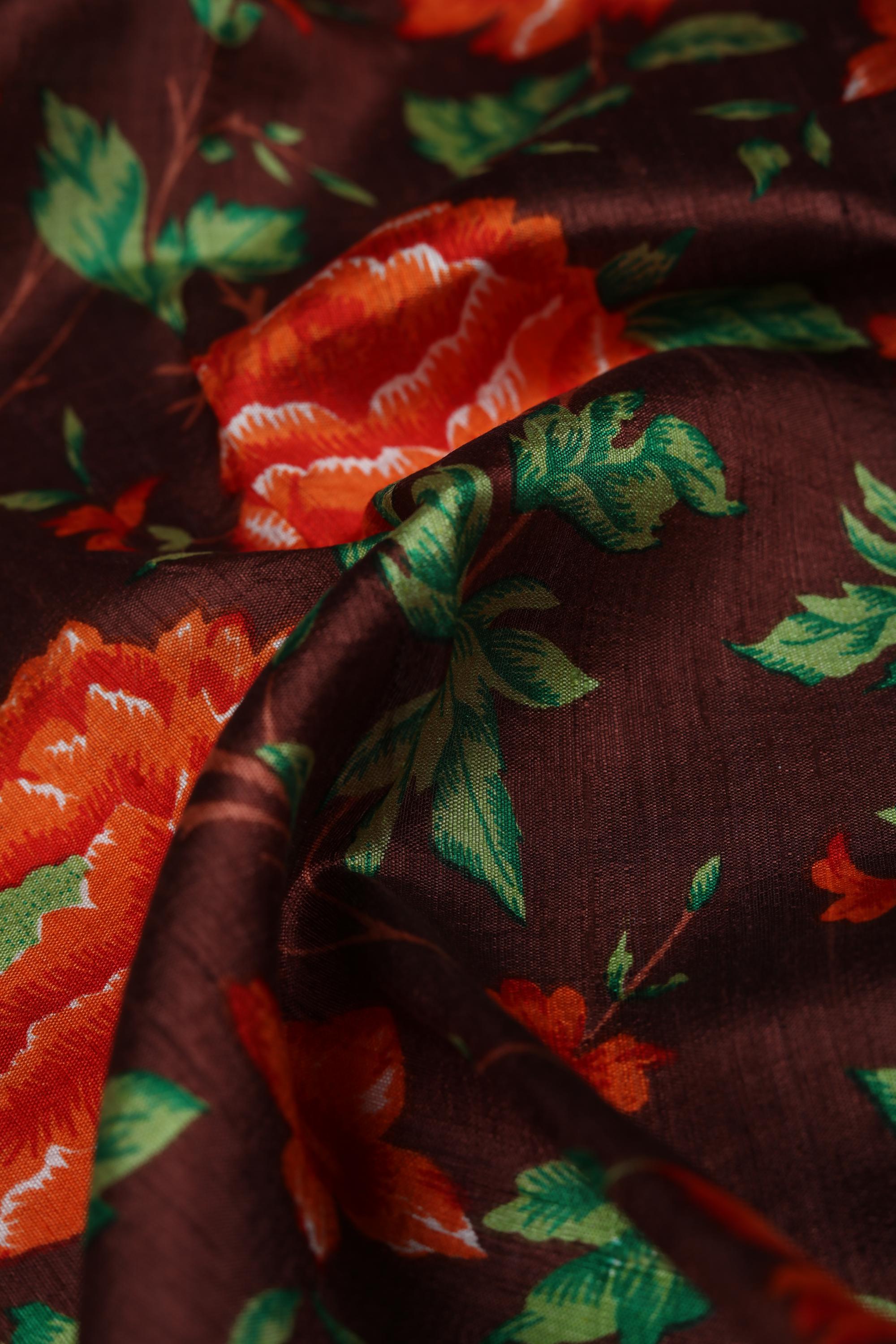 block printed row silk Unstitched Kurta Fabric - Traditional Ethnic Wear 011