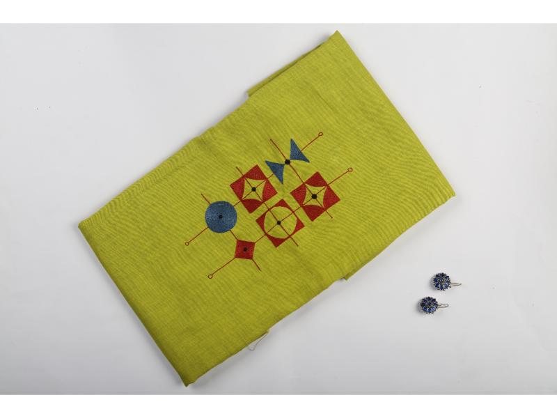 EMBROIDERED KURTA FABRIC GREEN
