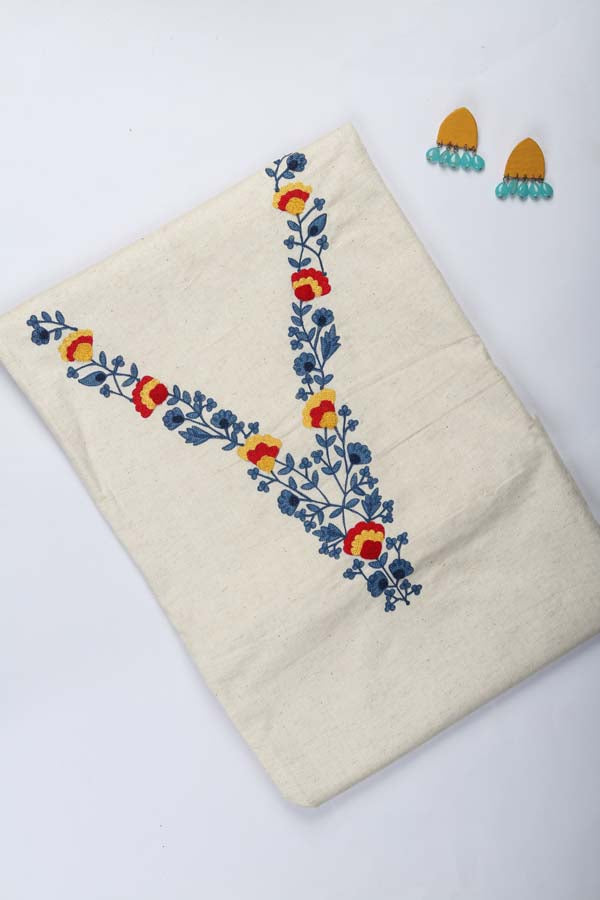 Lavalier - Yellow & Blue Floral Gawaksh Signature