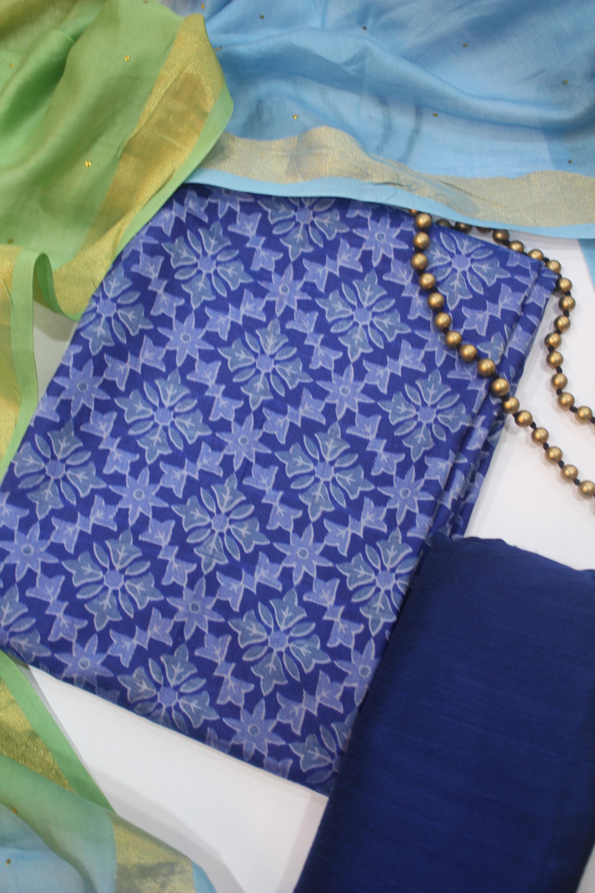 Ikkat 3 Piece Unstitched Set -122