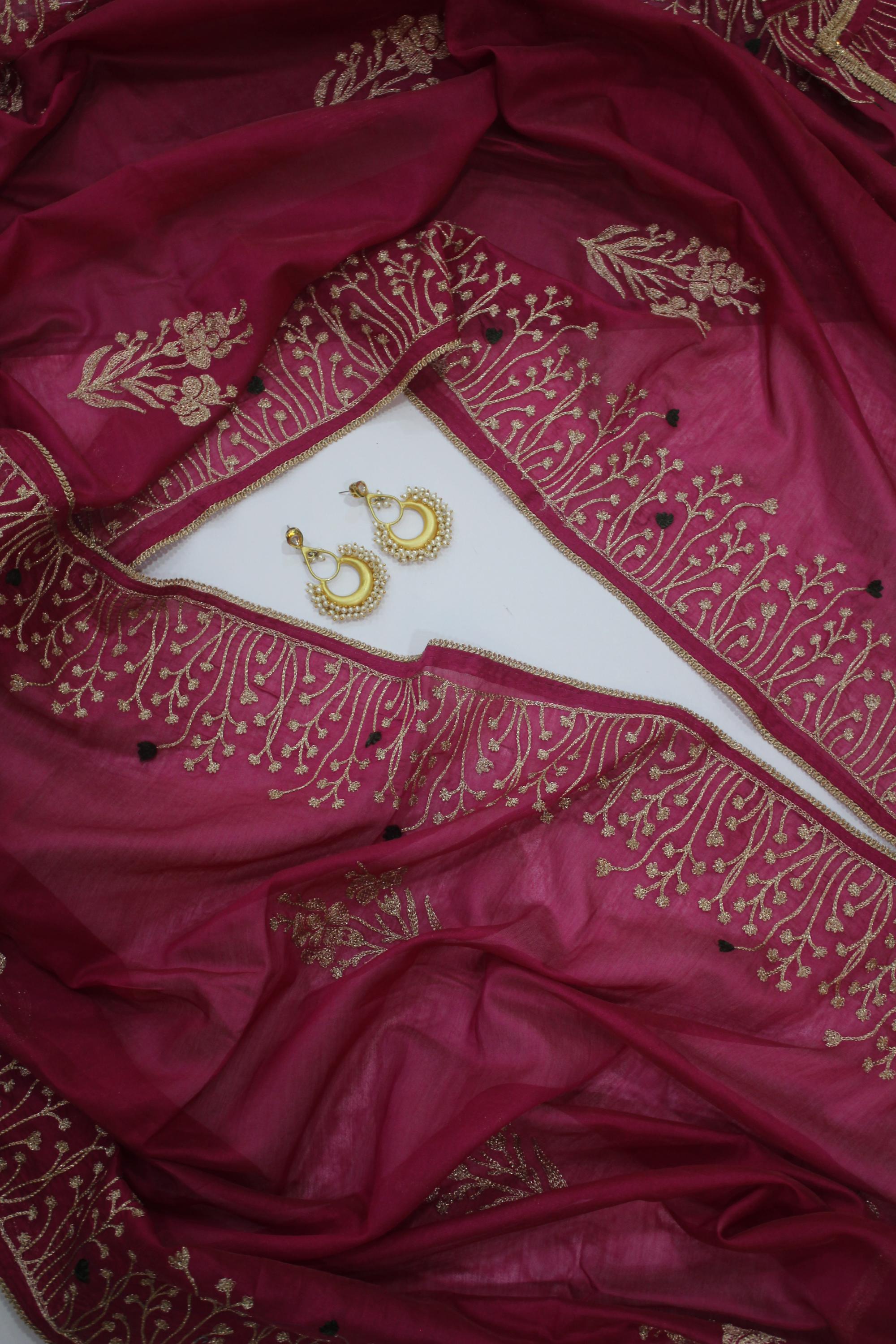 Semi Silk 3 Piece Unstitched Set -129
