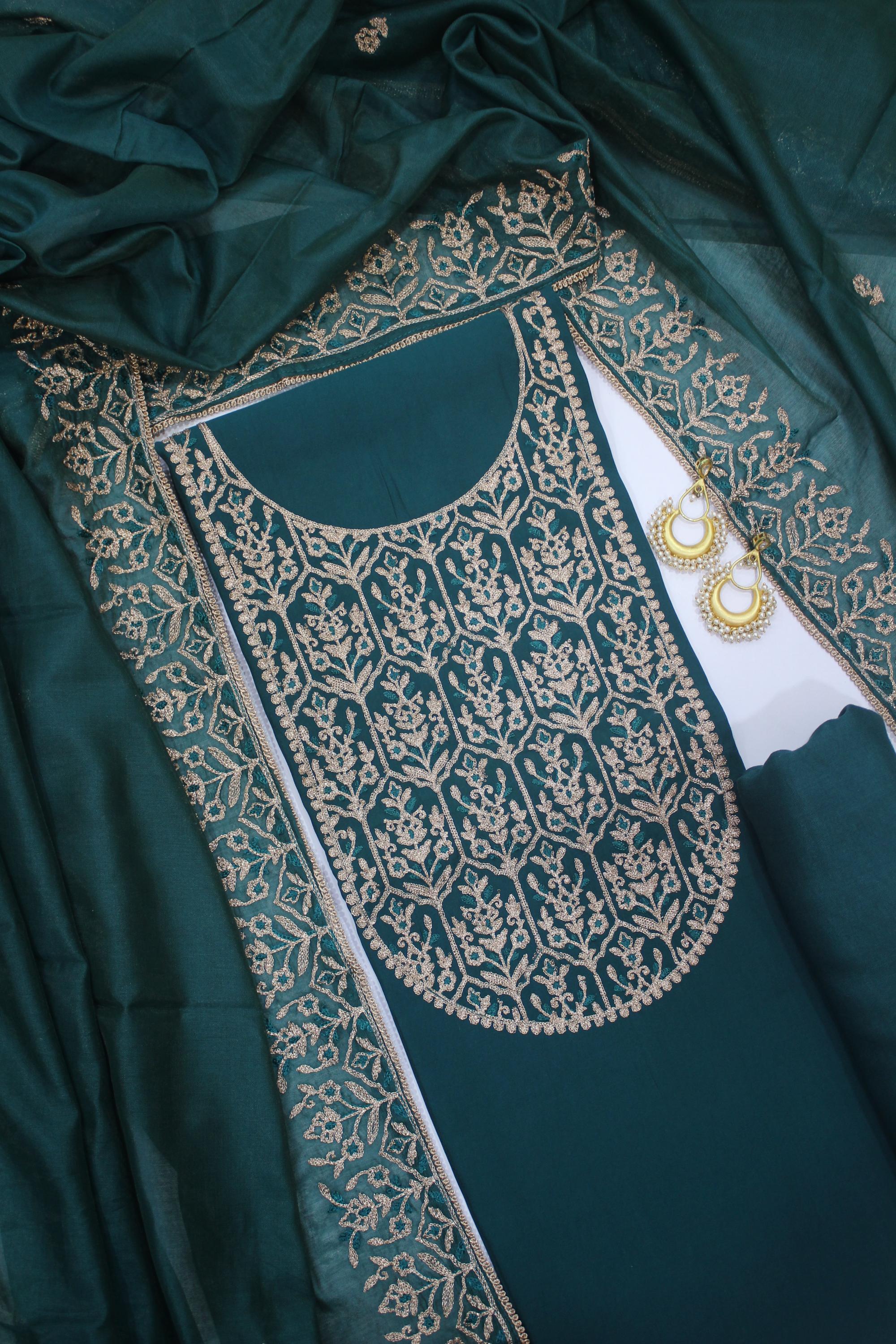 Semi Silk 3 Piece Unstitched Set -130