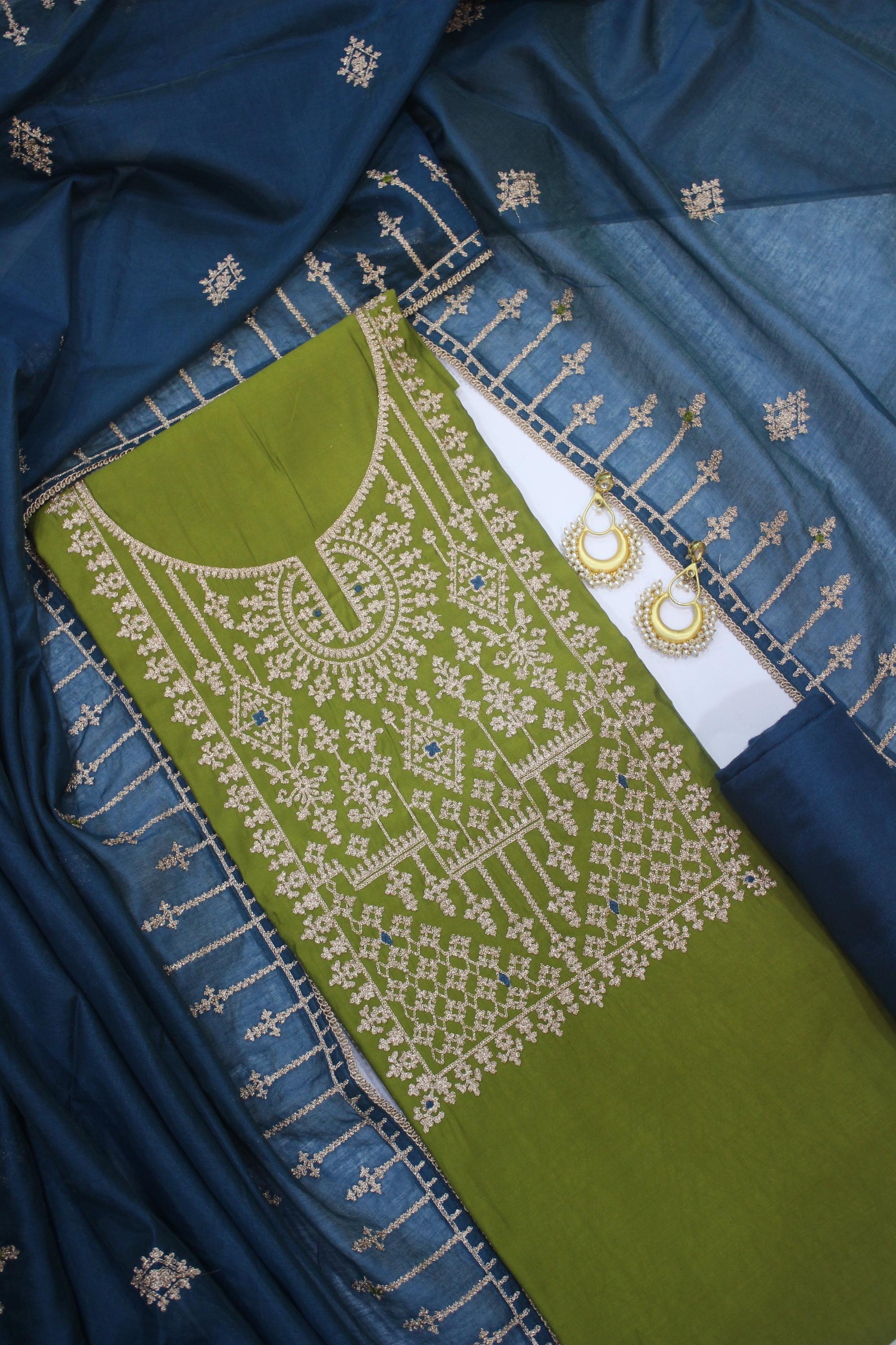 Semi Silk 3 Piece Unstitched Set -131