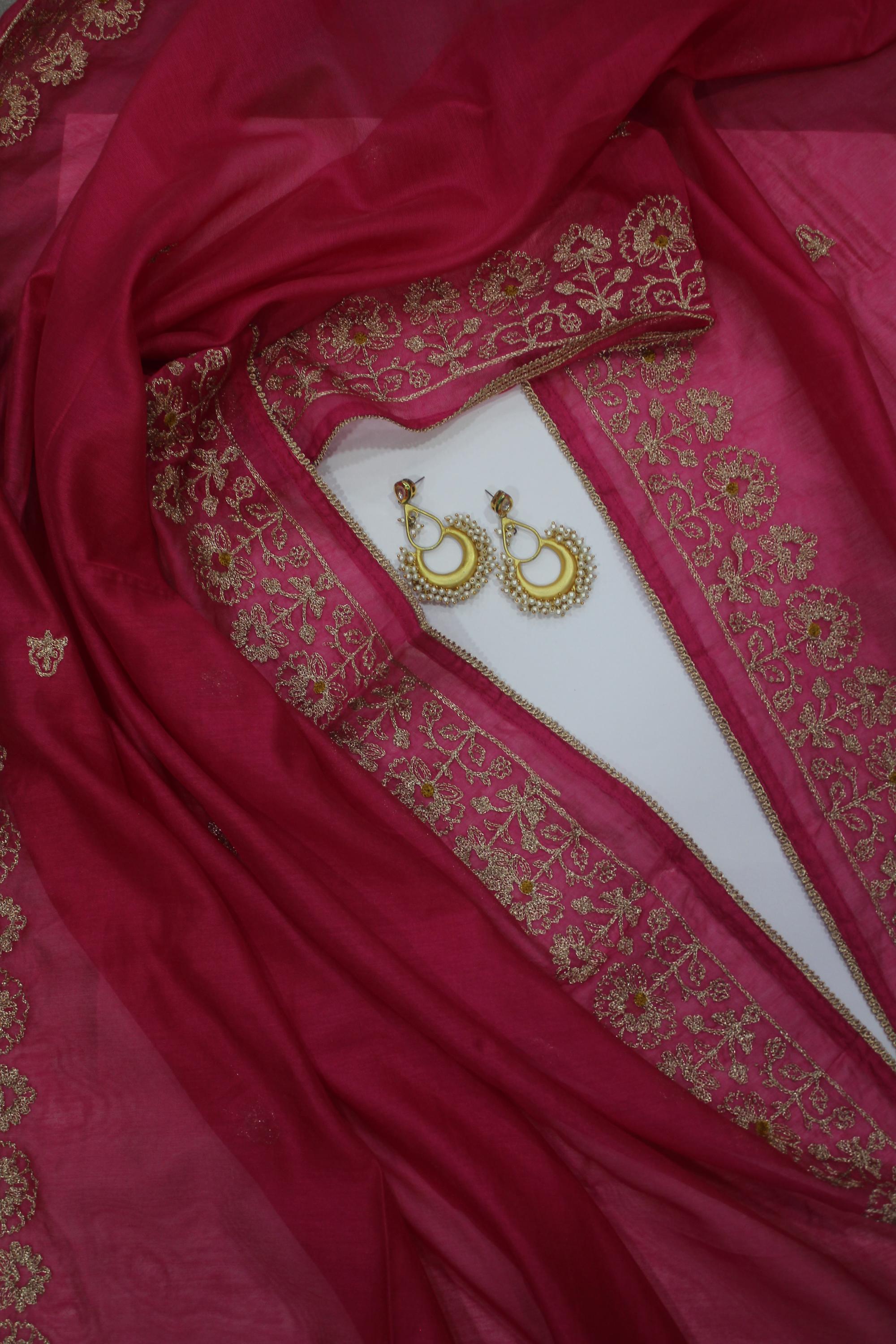 Semi Silk 3 Piece Unstitched Set -133