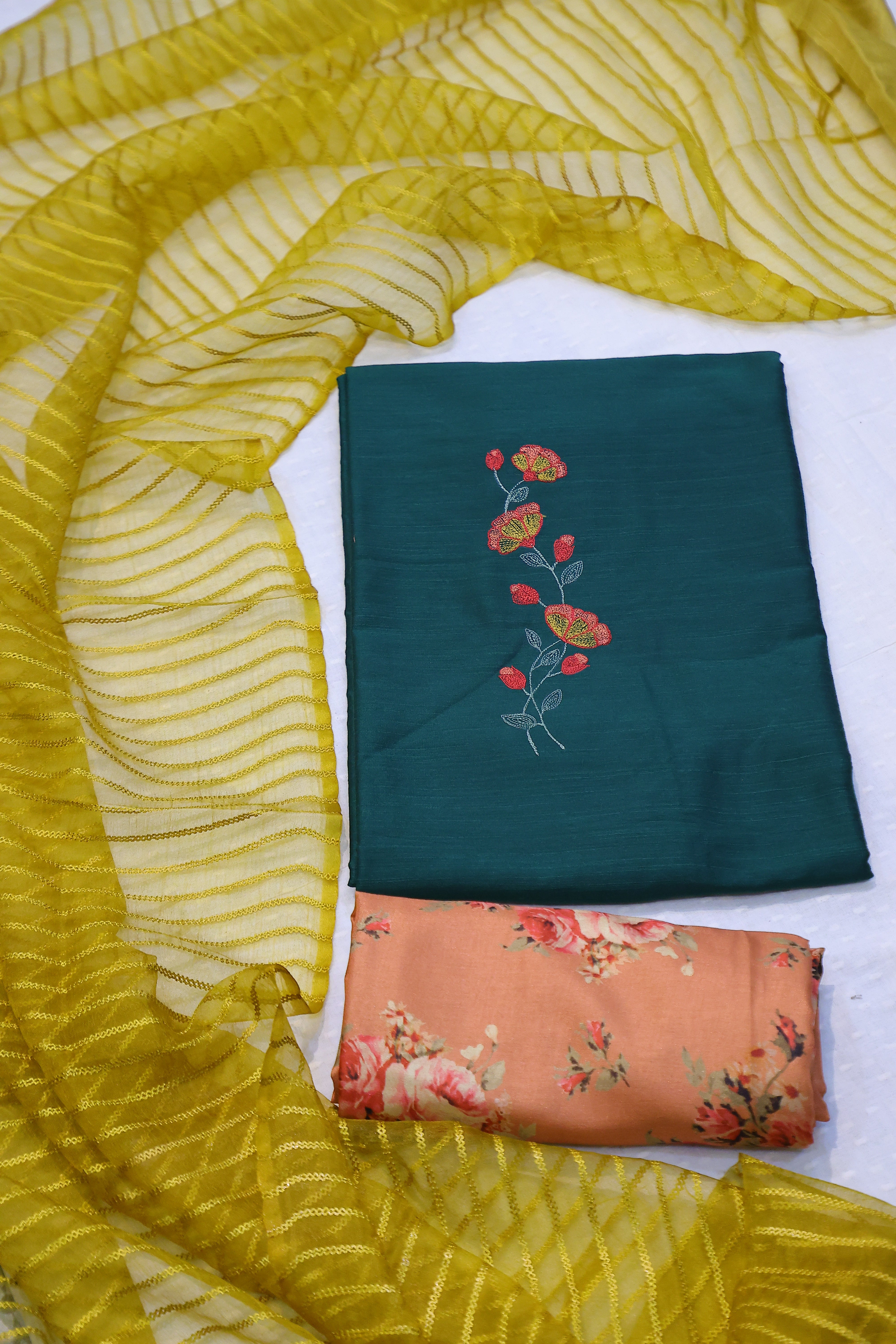 Cotton Silk 3 Piece Unstitched Set -16