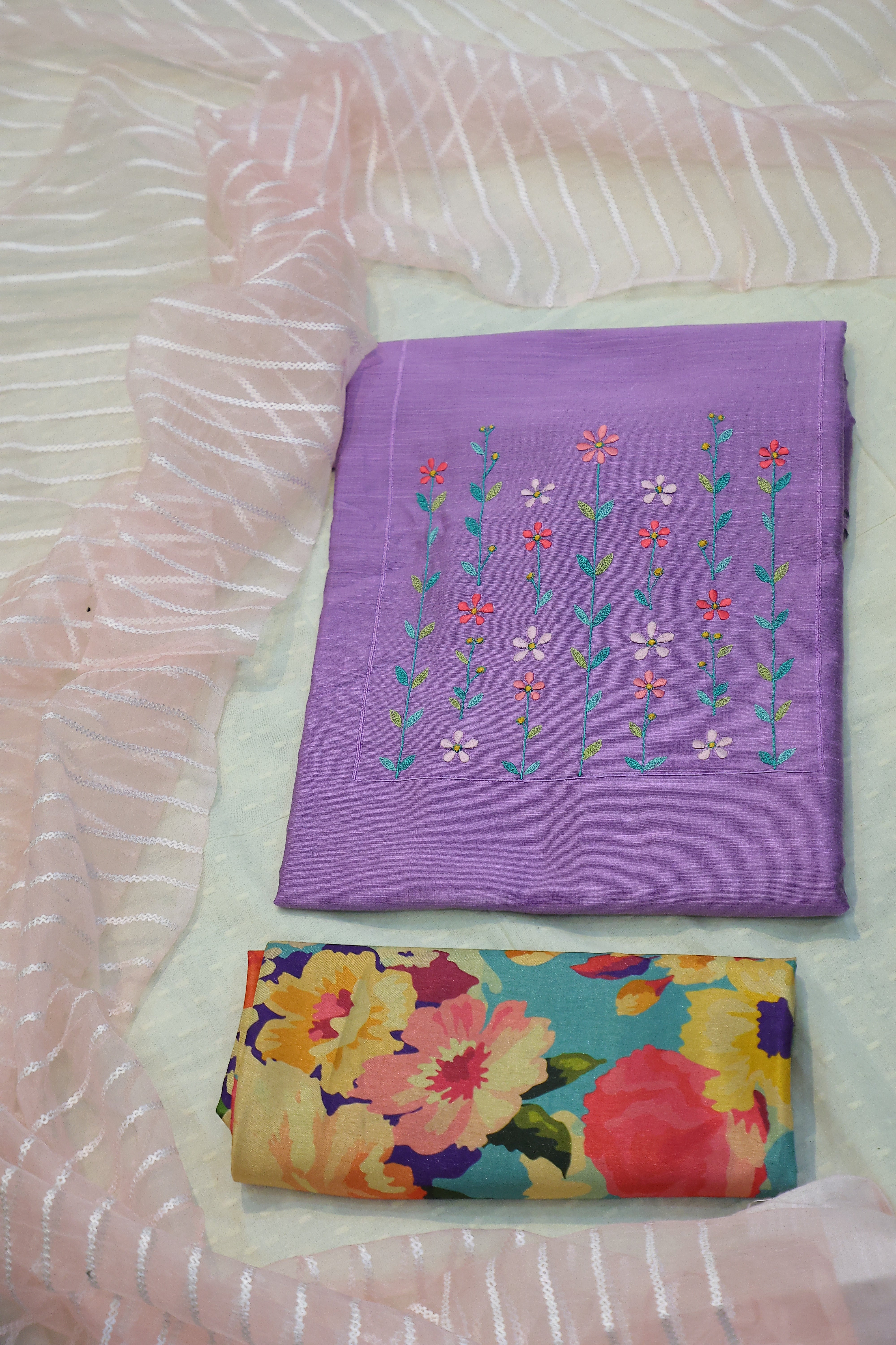 Cotton Silk 3 Piece Unstitched Set -17