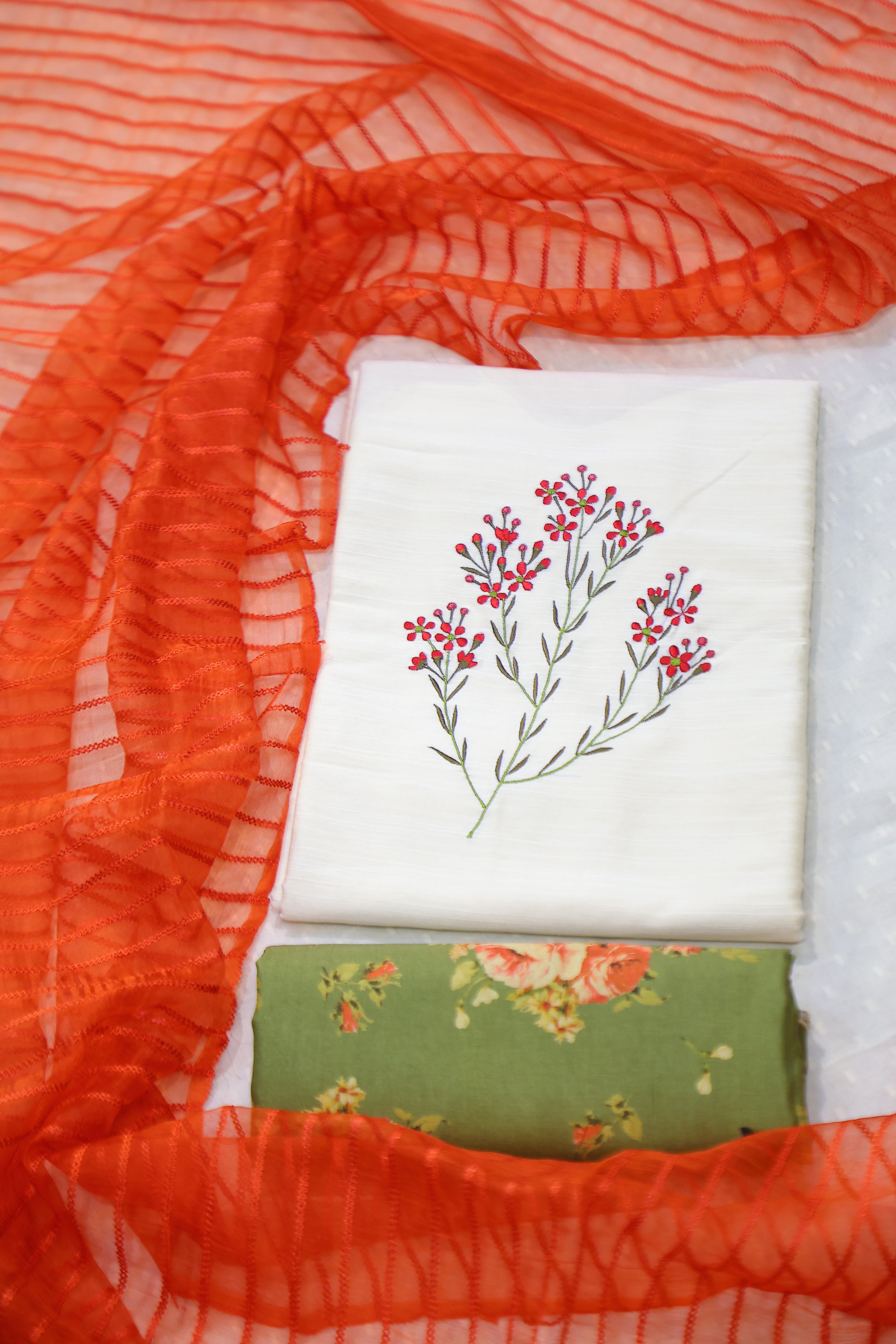 Cotton Silk 3 Piece Unstitched Set -23