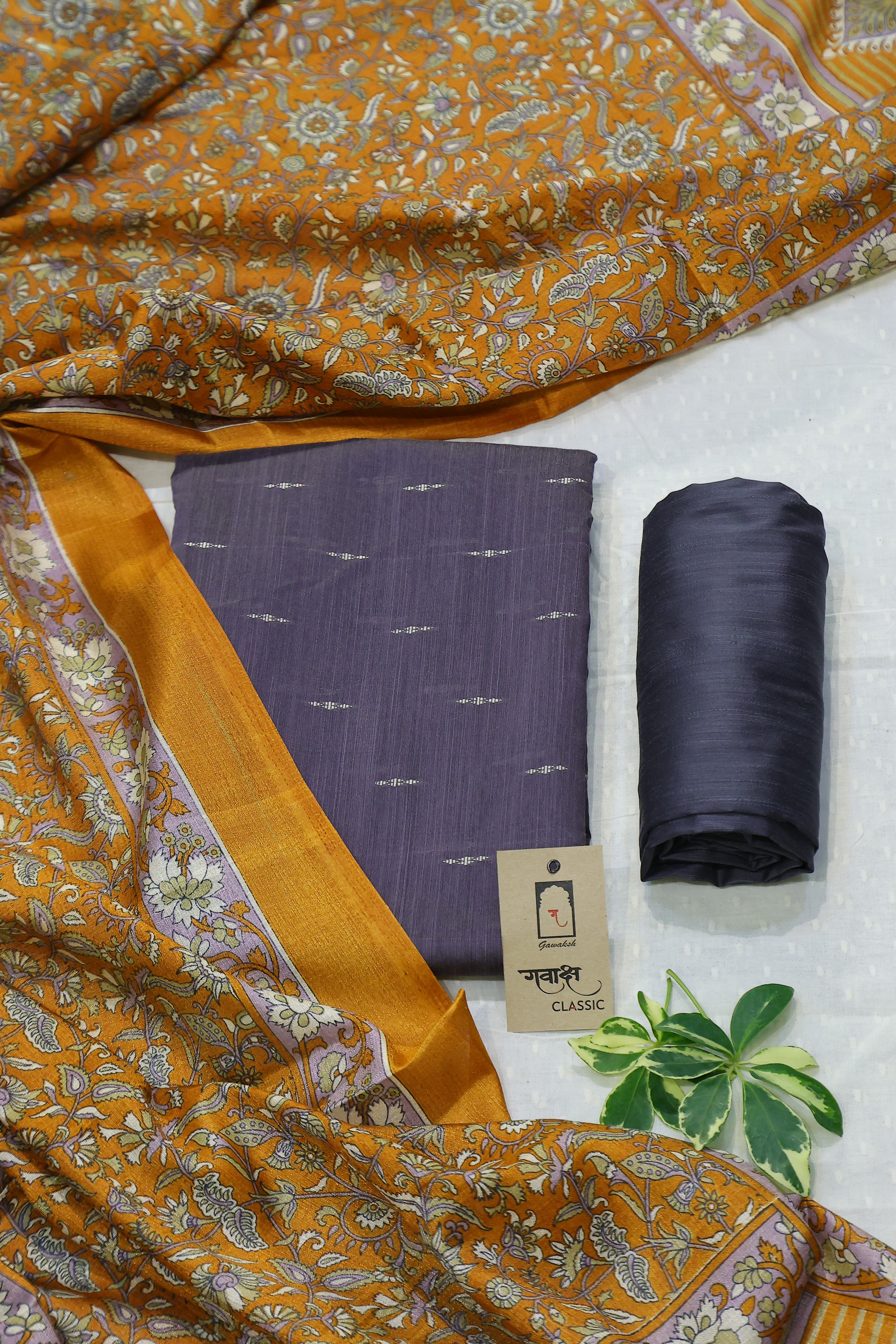 Cotton Silk 3 Piece Unstitched Set -28