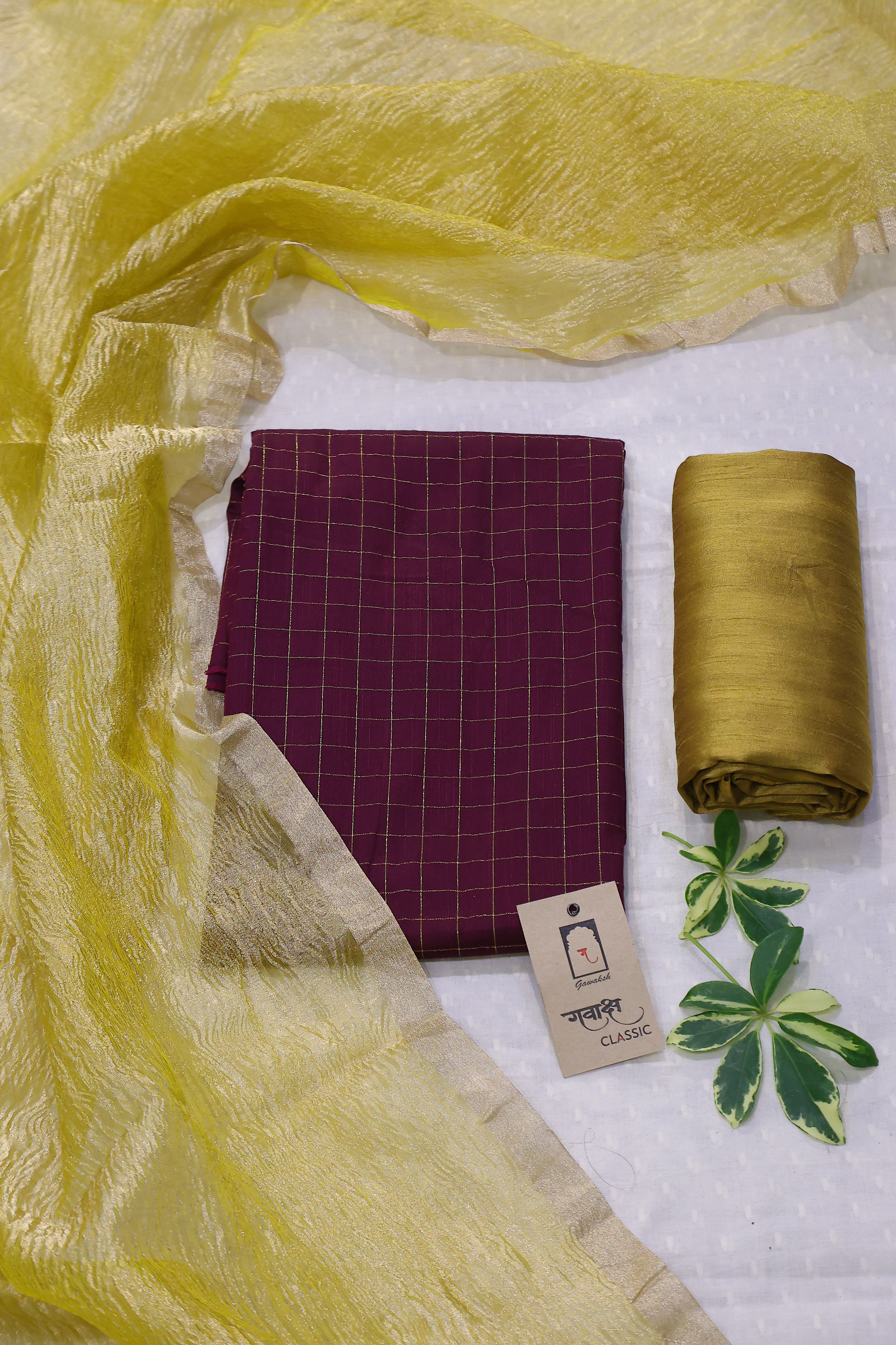 Cotton Silk 3 Piece Unstitched Set -33