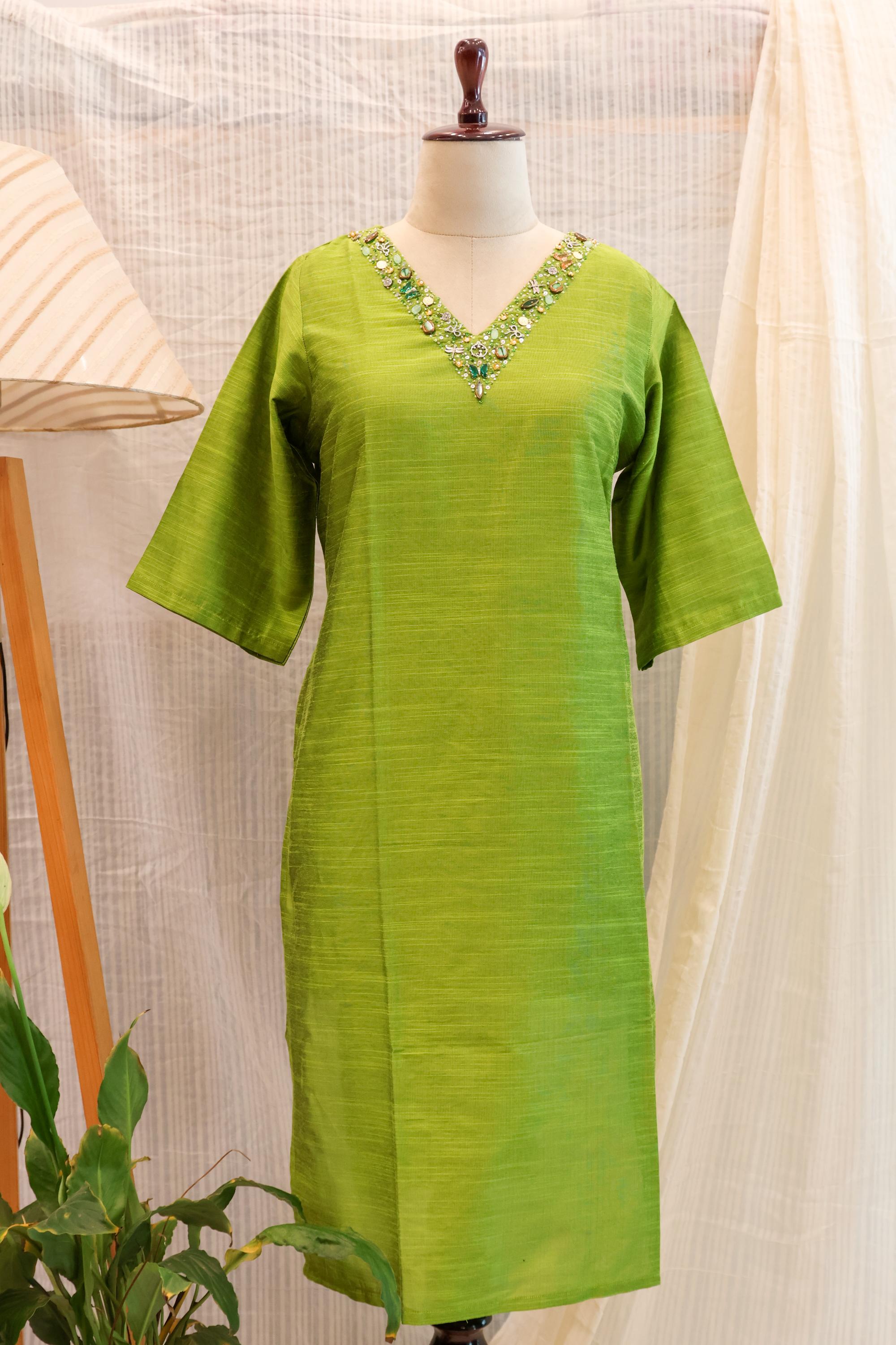 Cotton Silk Ready-to-Wear Kurta - Elegant Ethnic Design RMK-112